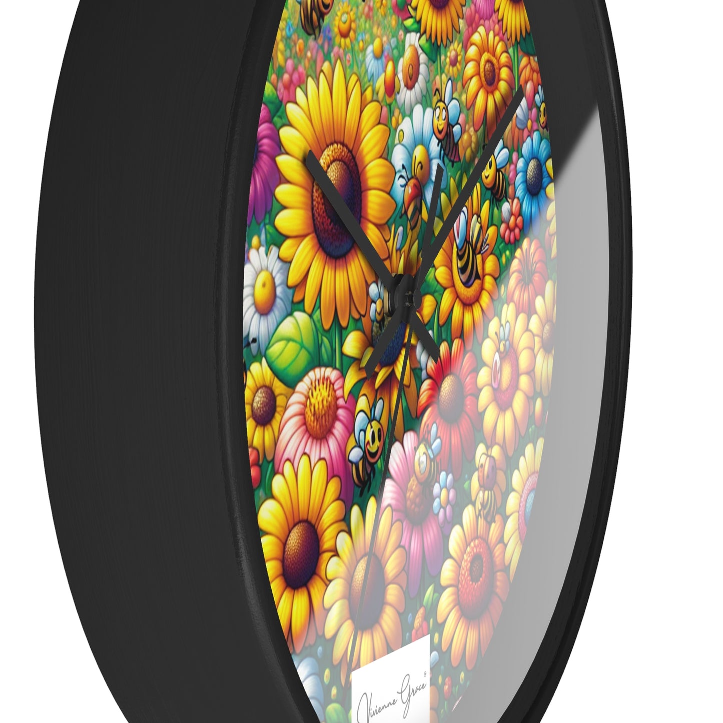 Wall Clock - SUNFLOWERS/BEES
