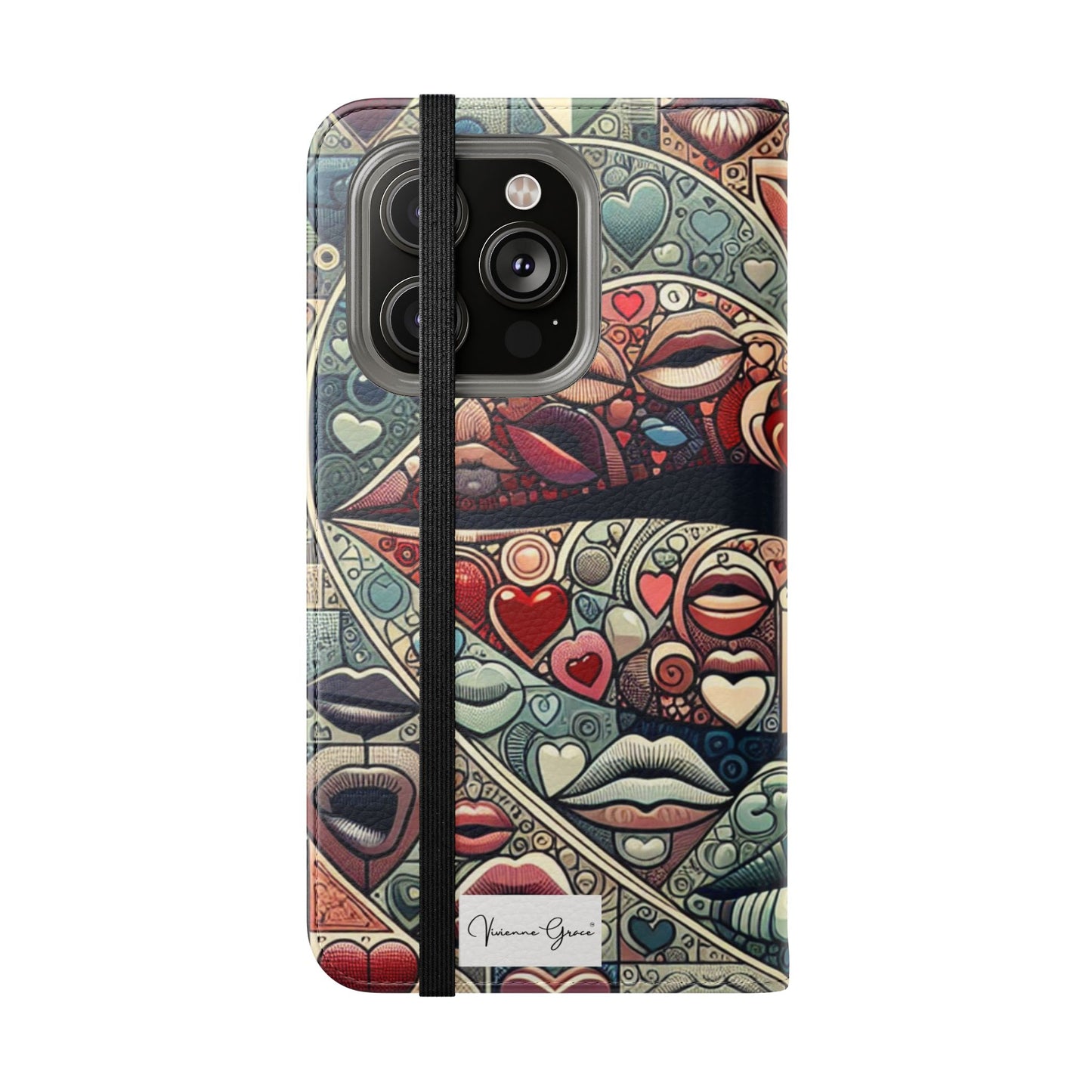 IPhone - Flip Case - BLUE LIPS - Vivienne Grace