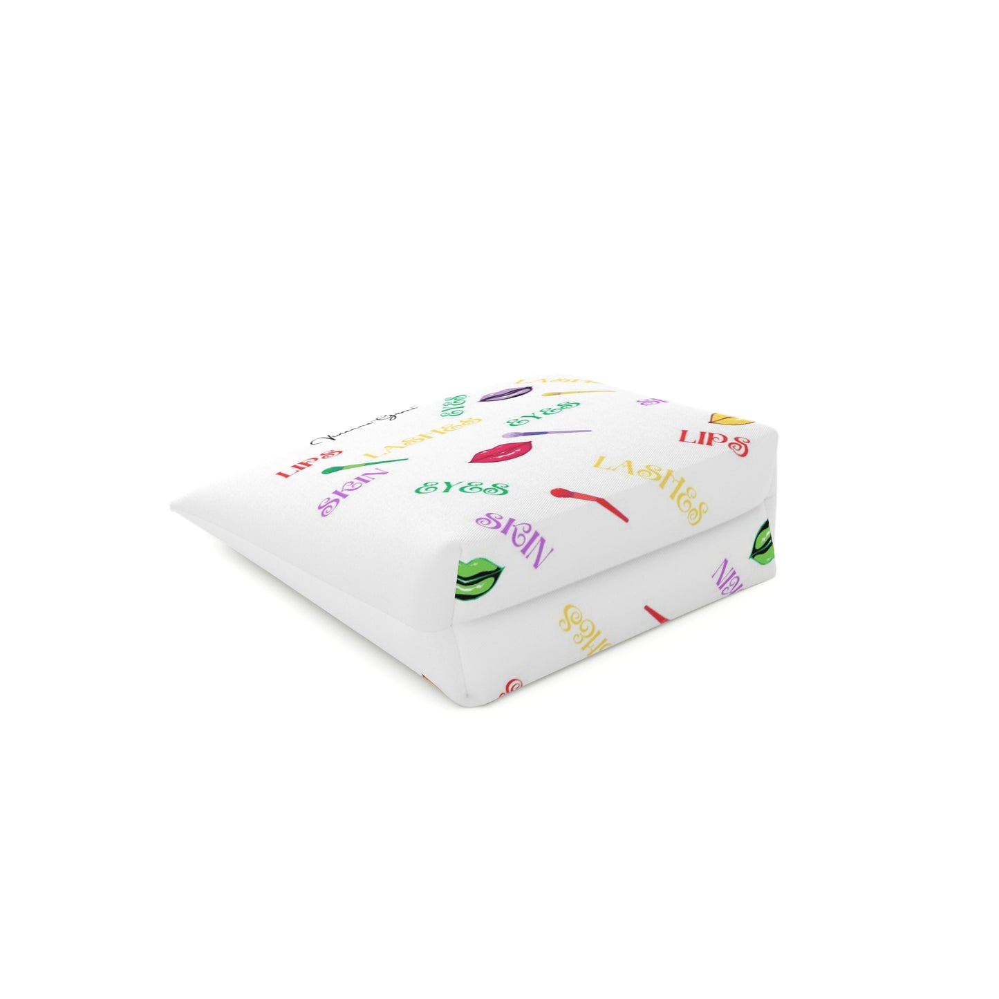 Cotton Cosmetic Bag - FUN (white) - Vivienne Grace