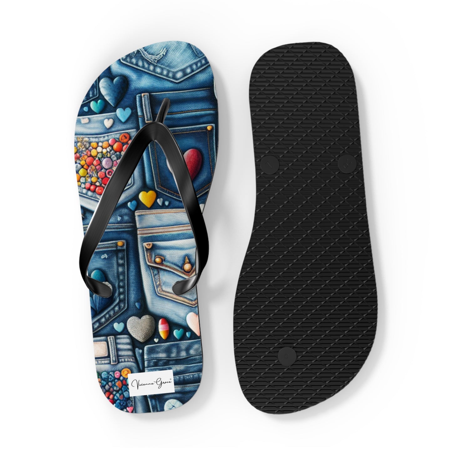 Flip Flops - BLUE JEANS - Vivienne Grace