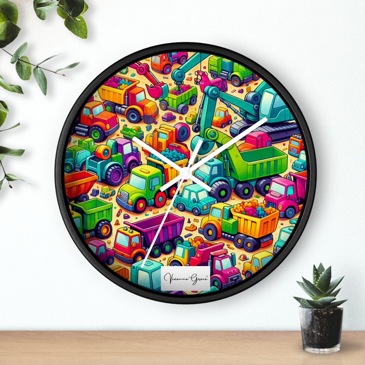 Wall Clock - HEAVY EQUIPMENT TOYS - Vivienne Grace