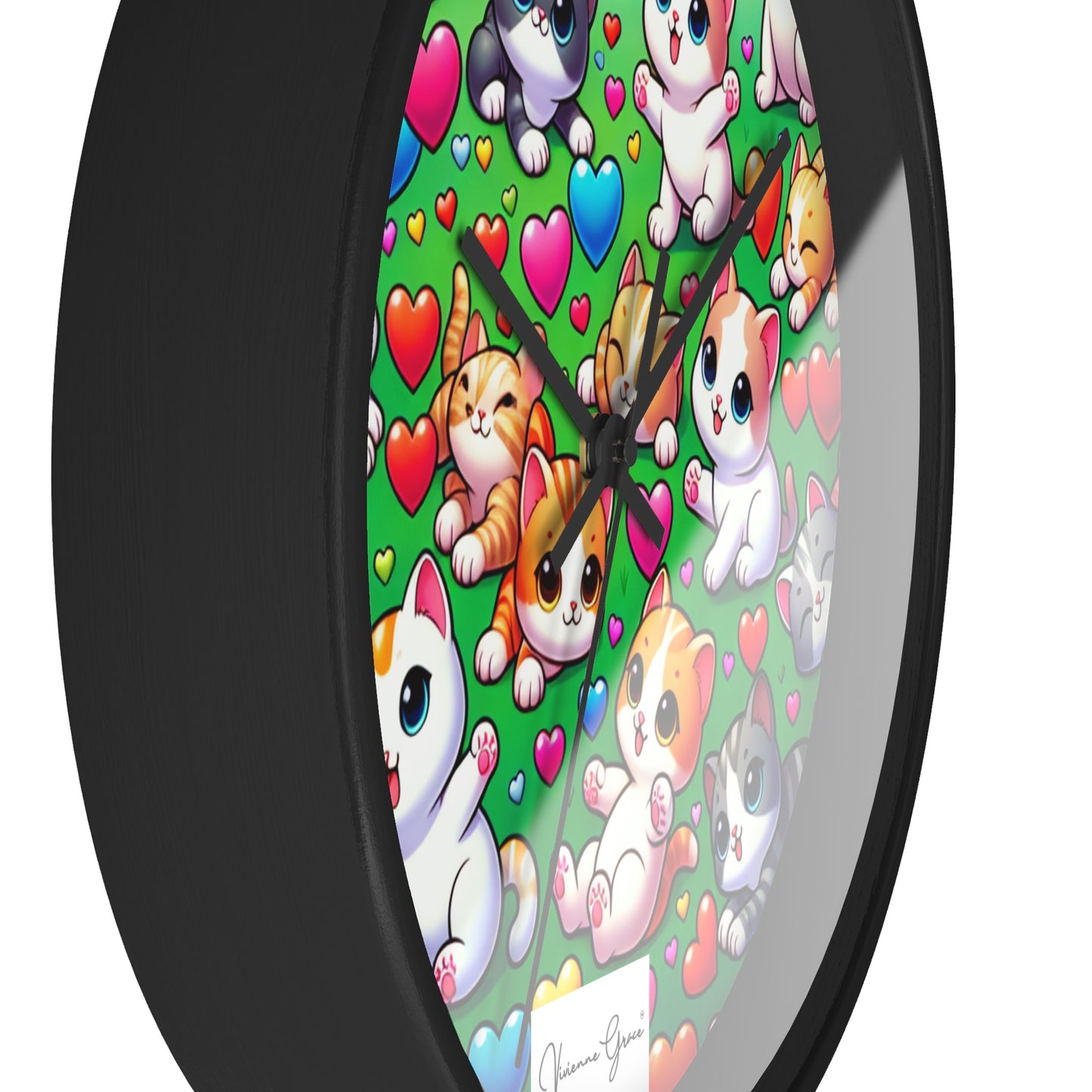 Wall Clock - BRIGHT KITTENS - Vivienne Grace