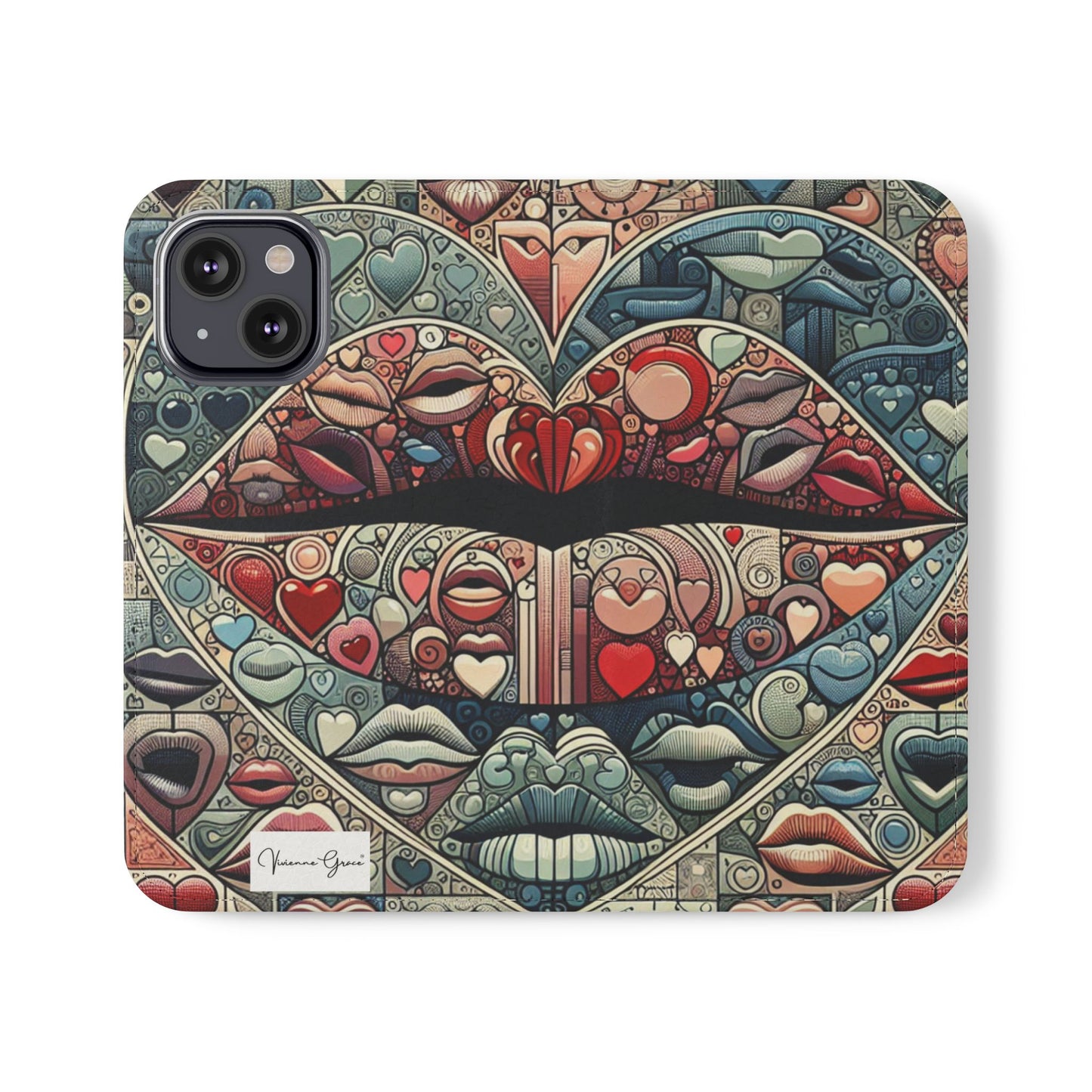 IPhone - Flip Case - BLUE LIPS - Vivienne Grace