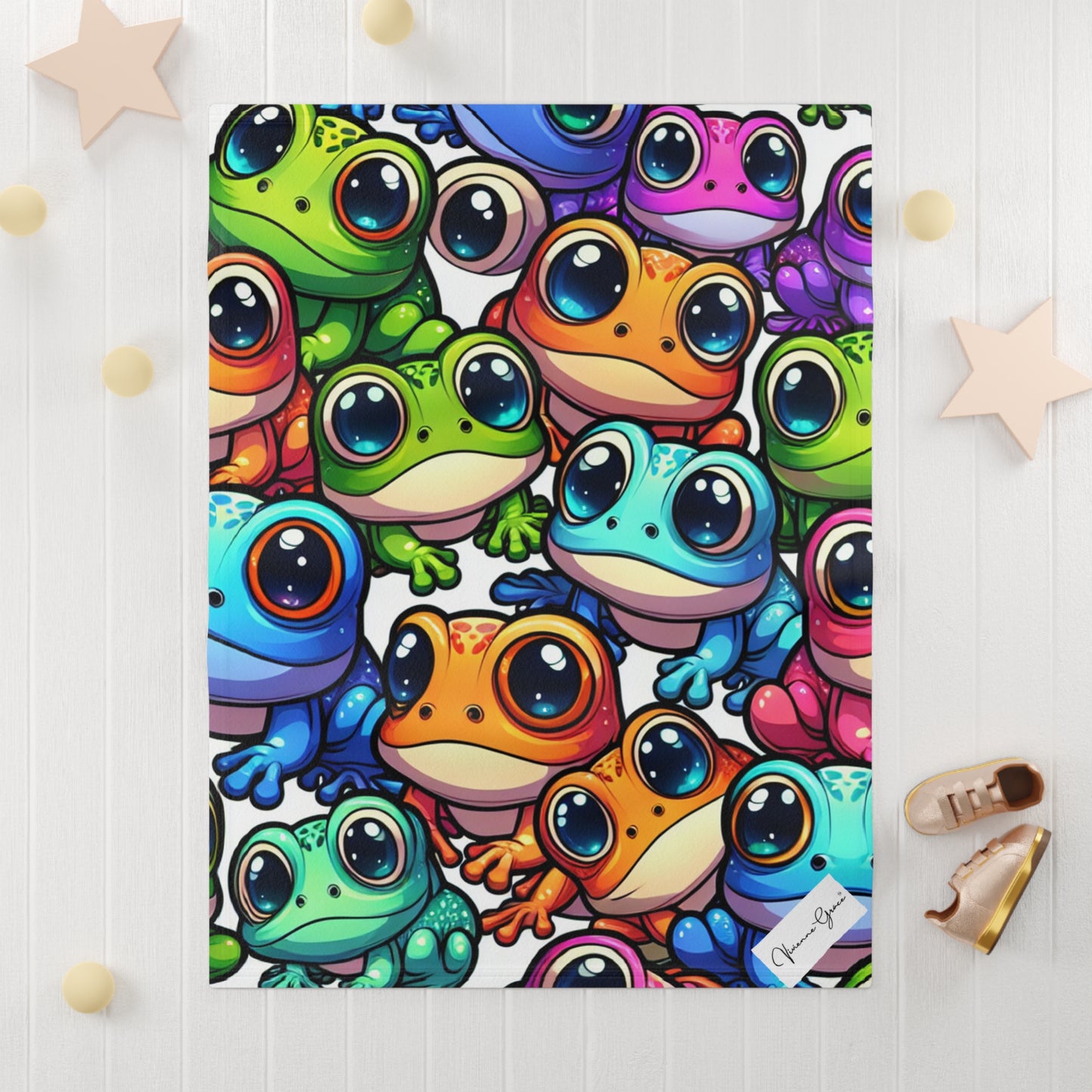 Soft Fleece Baby Blanket - FUN FROGS