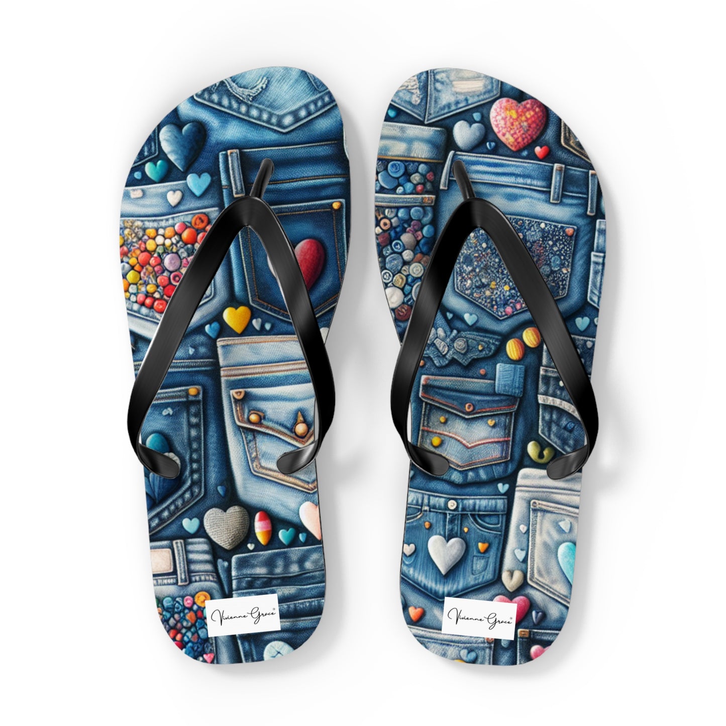 Flip Flops - BLUE JEANS - Vivienne Grace