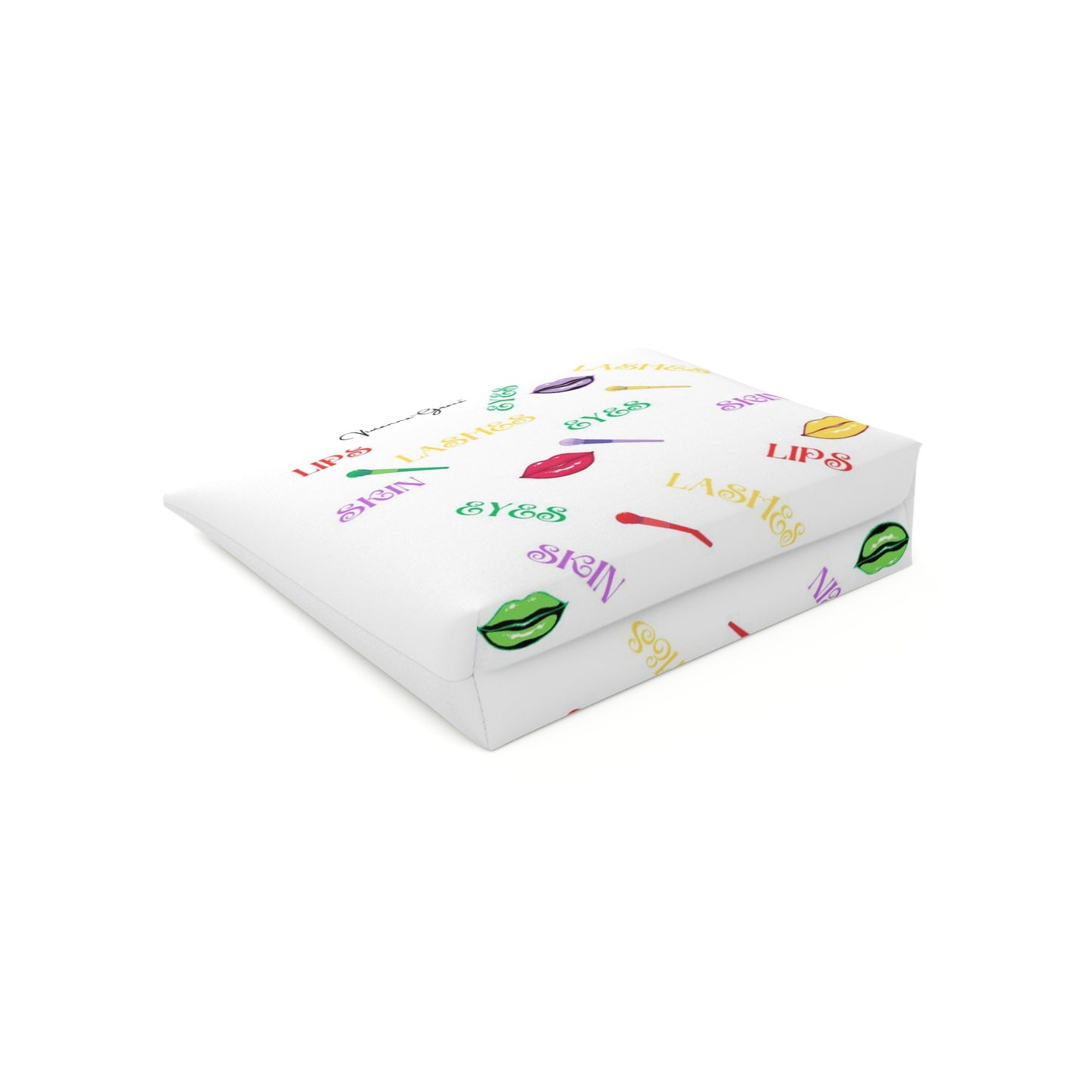 Cotton Cosmetic Bag - FUN (white) - Vivienne Grace