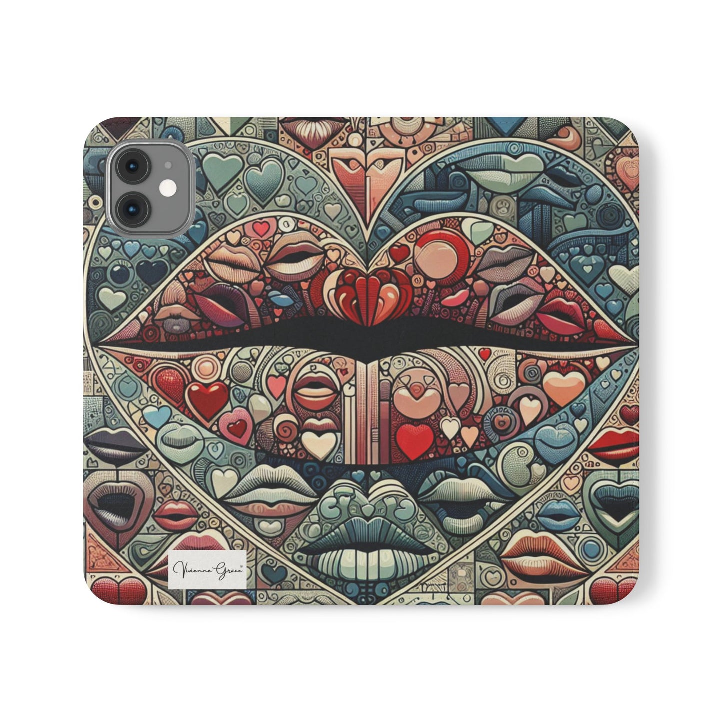 IPhone - Flip Case - BLUE LIPS - Vivienne Grace