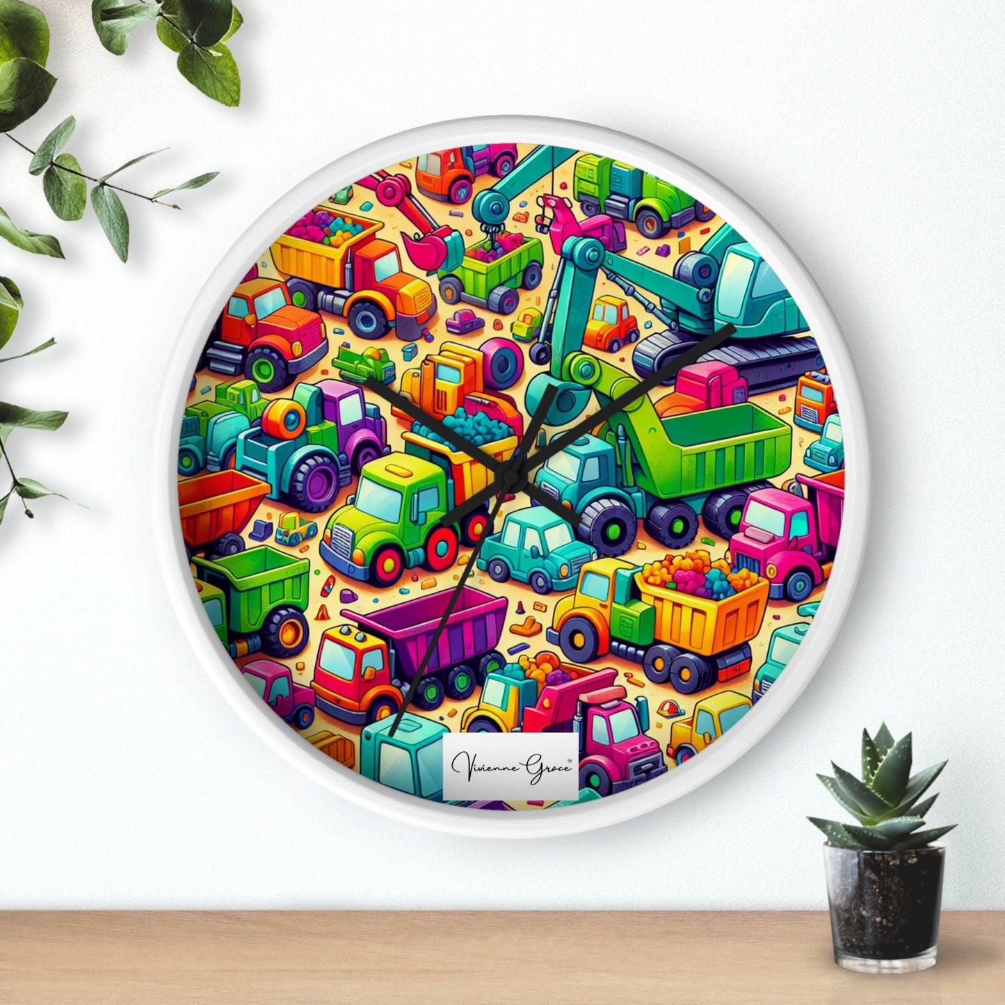 Wall Clock - HEAVY EQUIPMENT TOYS - Vivienne Grace
