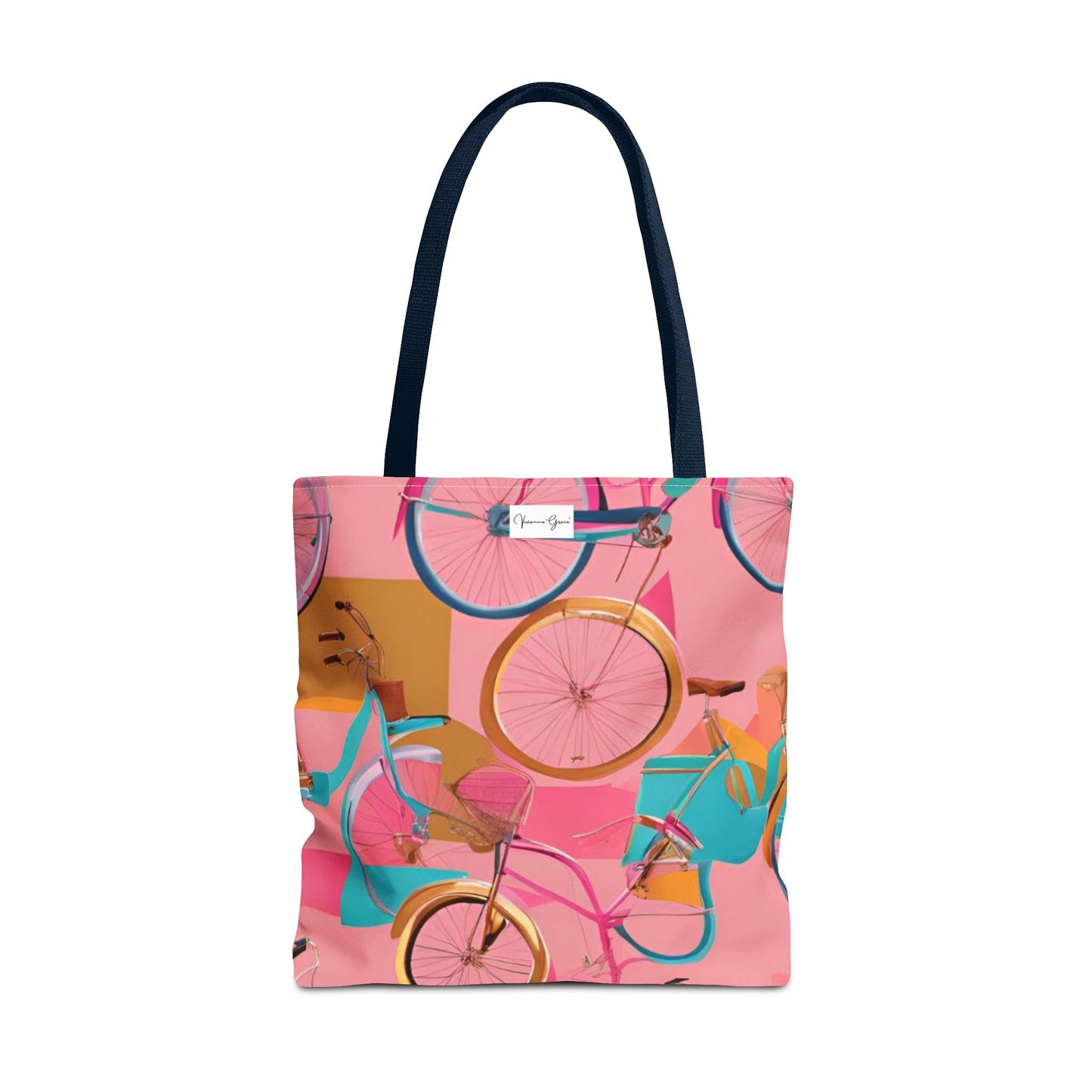 Tote Bag - Pink/Gold Bicycles - Vivienne Grace
