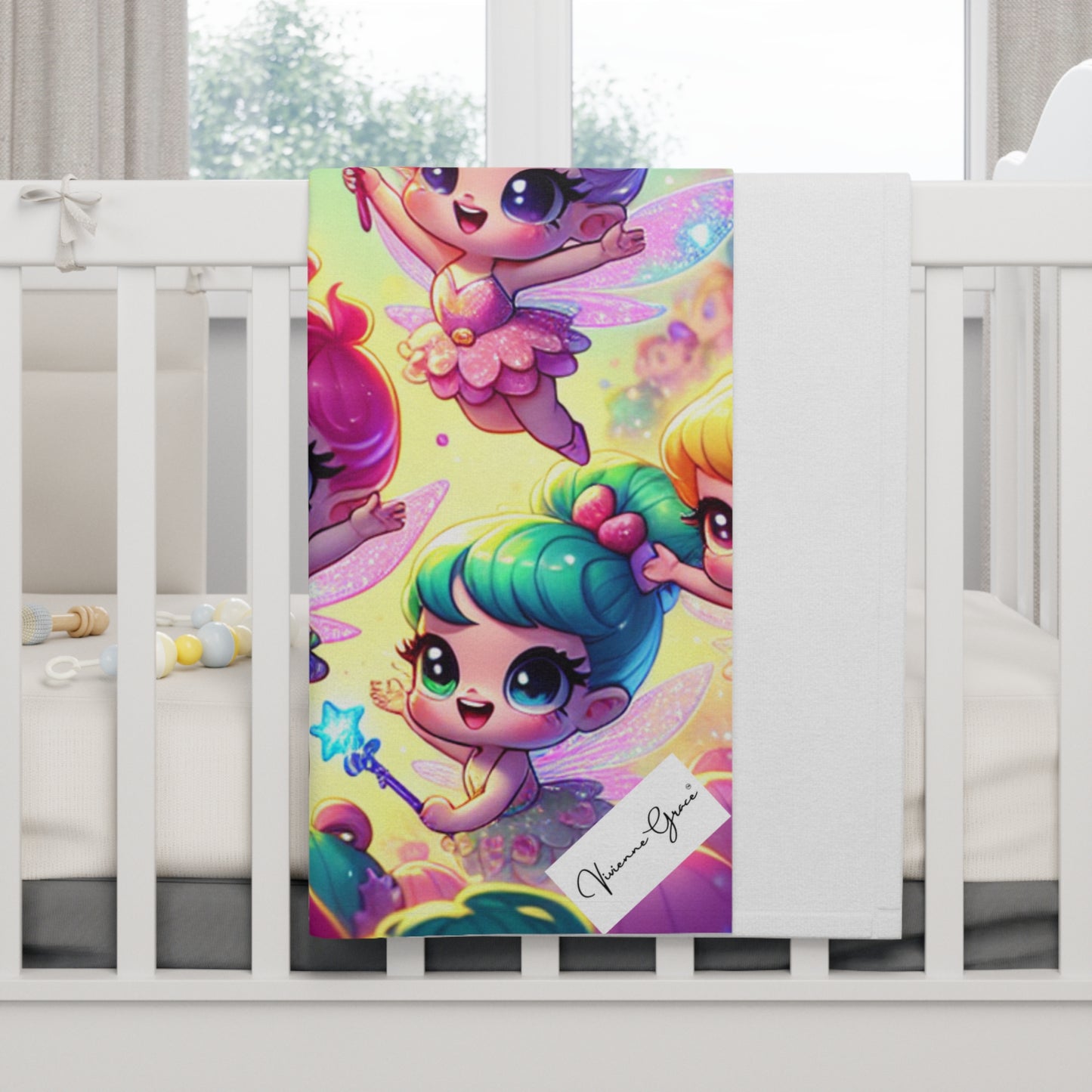 Soft Fleece Baby Blanket - LITTLE FAIRIES - Vivienne Grace