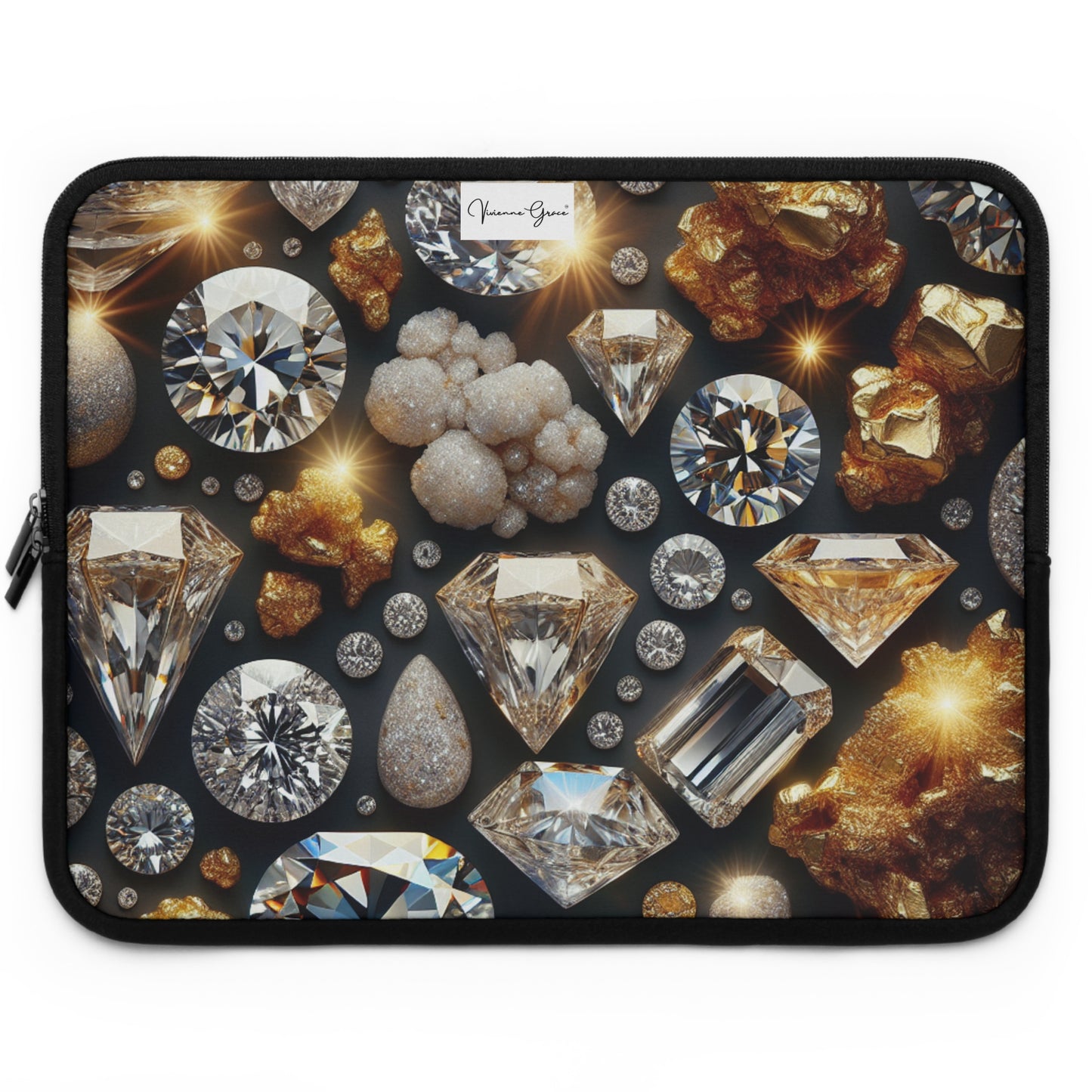 Laptop Sleeve - DIAMONDS & GOLD - Vivienne Grace