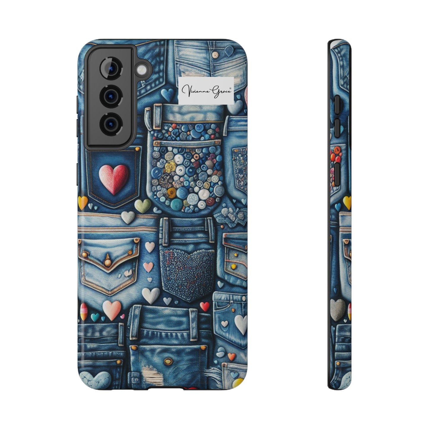 Samsung Galaxy -Impact-Resistant Case - BLUE JEANS - Vivienne Grace