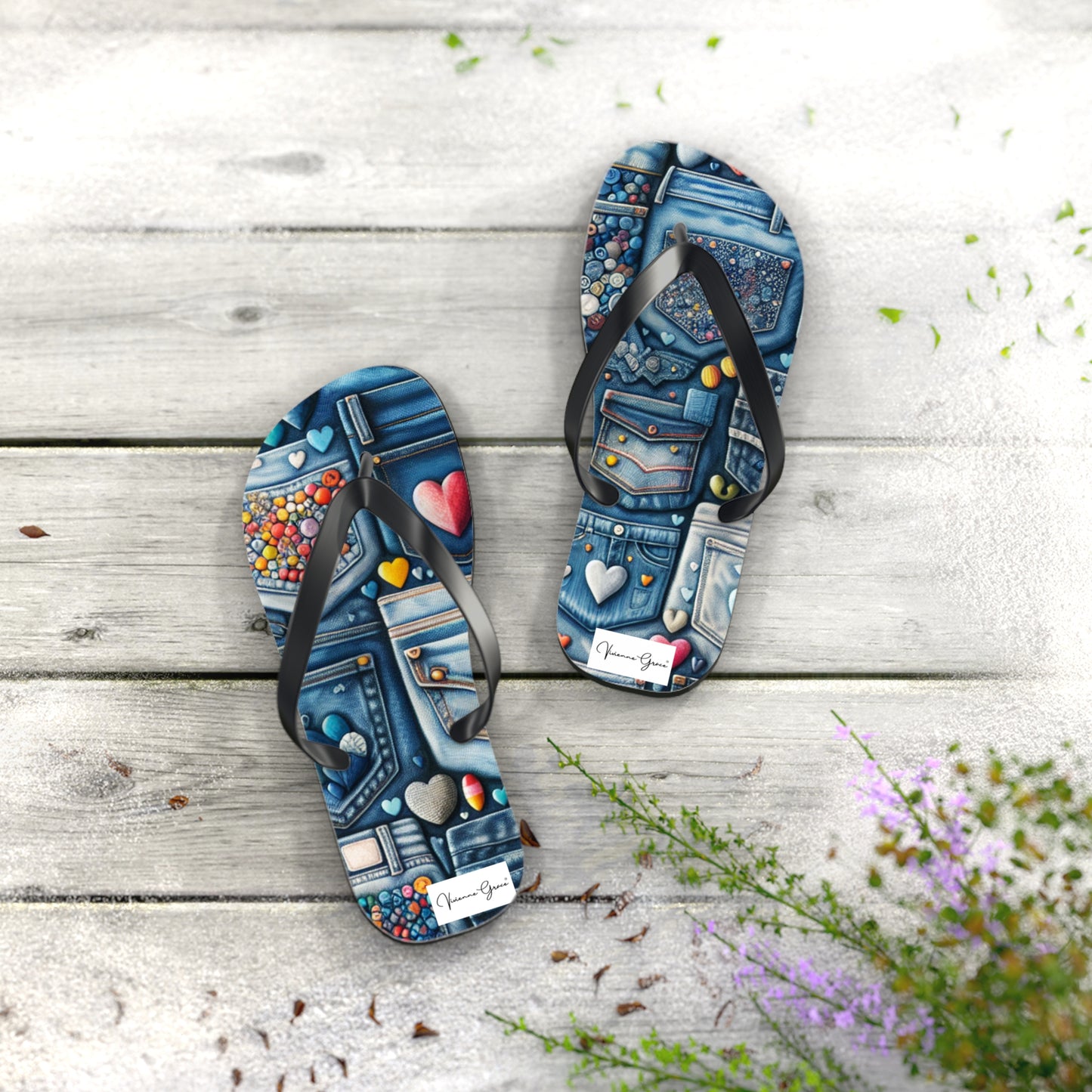 Flip Flops - BLUE JEANS - Vivienne Grace