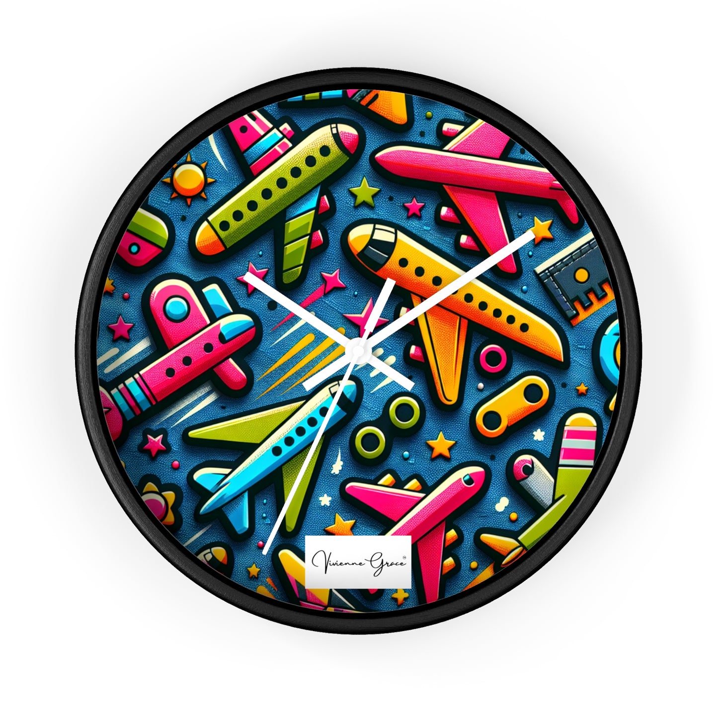 Wall Clock - AIRPLANES - Vivienne Grace