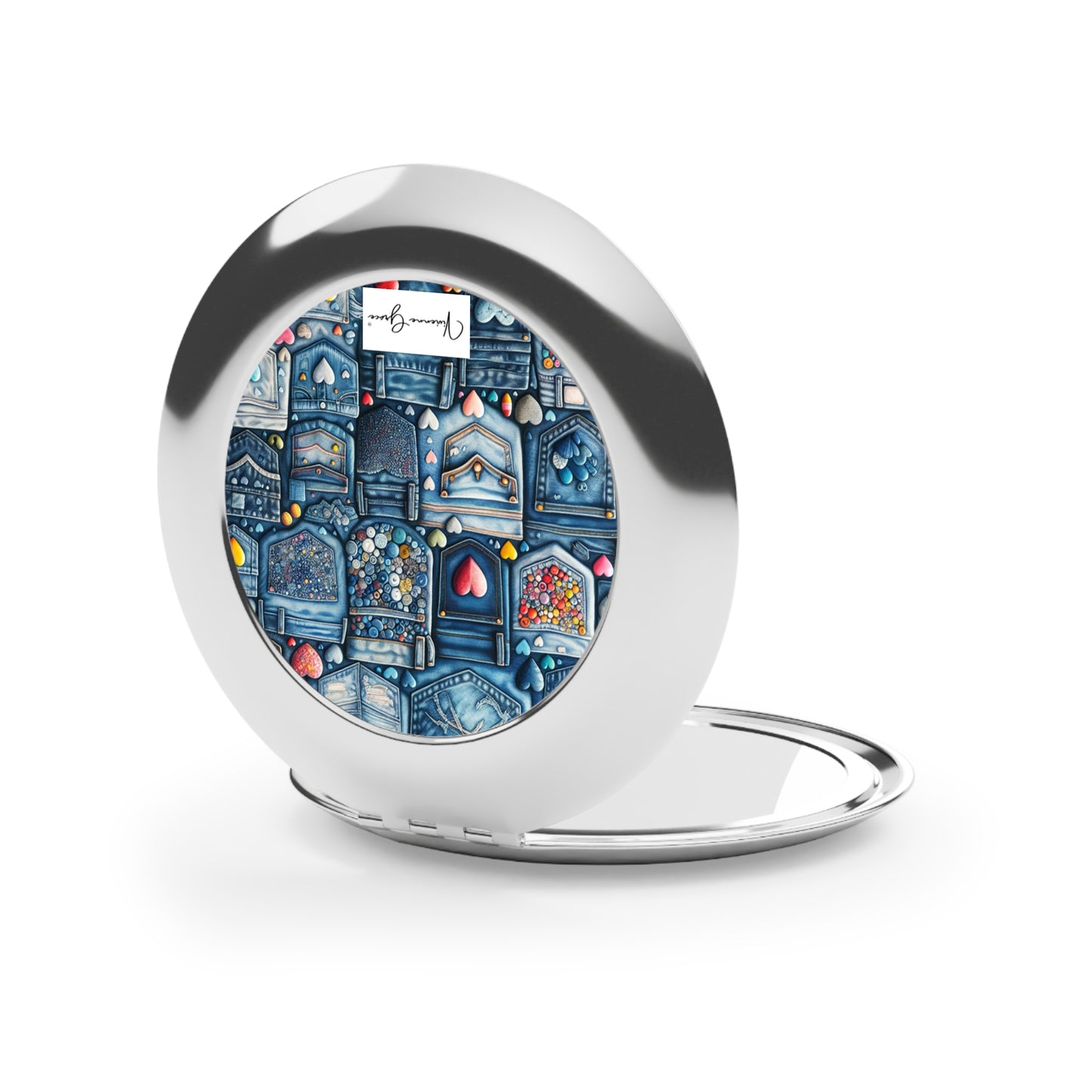 Compact Travel Mirror - BLUE JEANS - Vivienne Grace