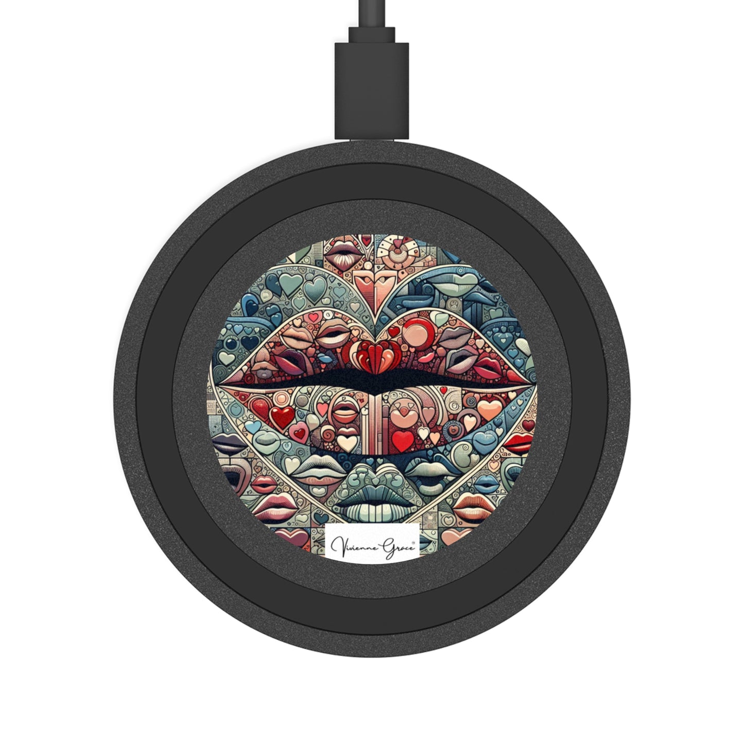 Quake Wireless Charging Pad - BLUE LIPS - Vivienne Grace