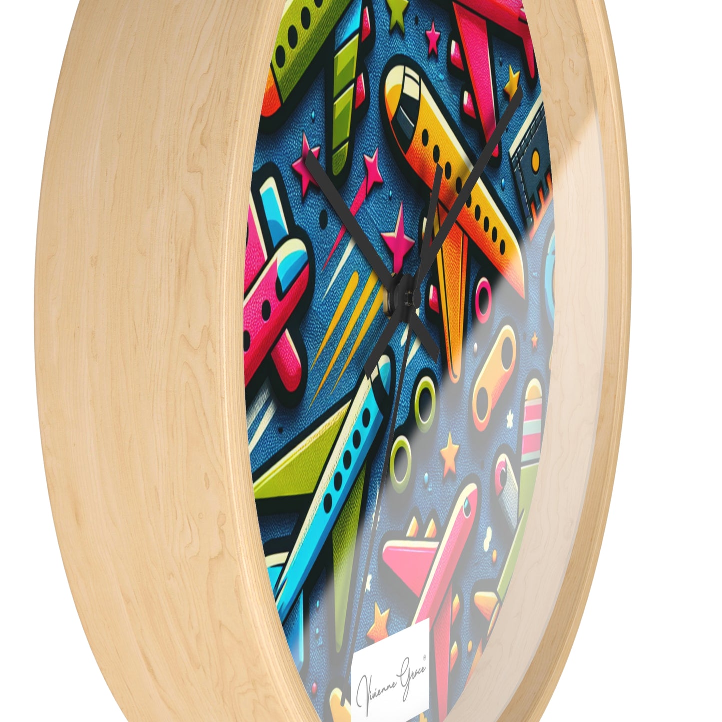 Wall Clock - AIRPLANES - Vivienne Grace