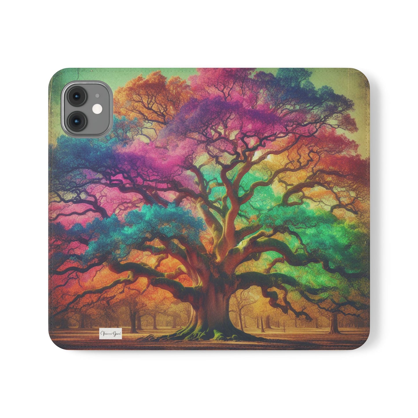 IPhone - Flip Case - COLORFUL OAK - Vivienne Grace