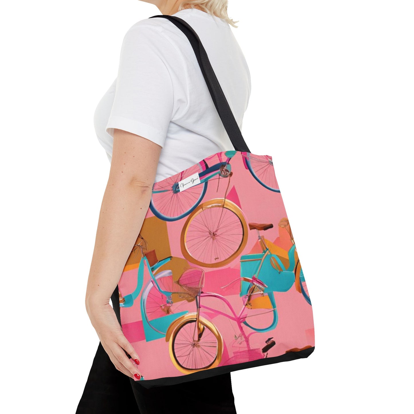 Tote Bag - Pink/Gold Bicycles - Vivienne Grace
