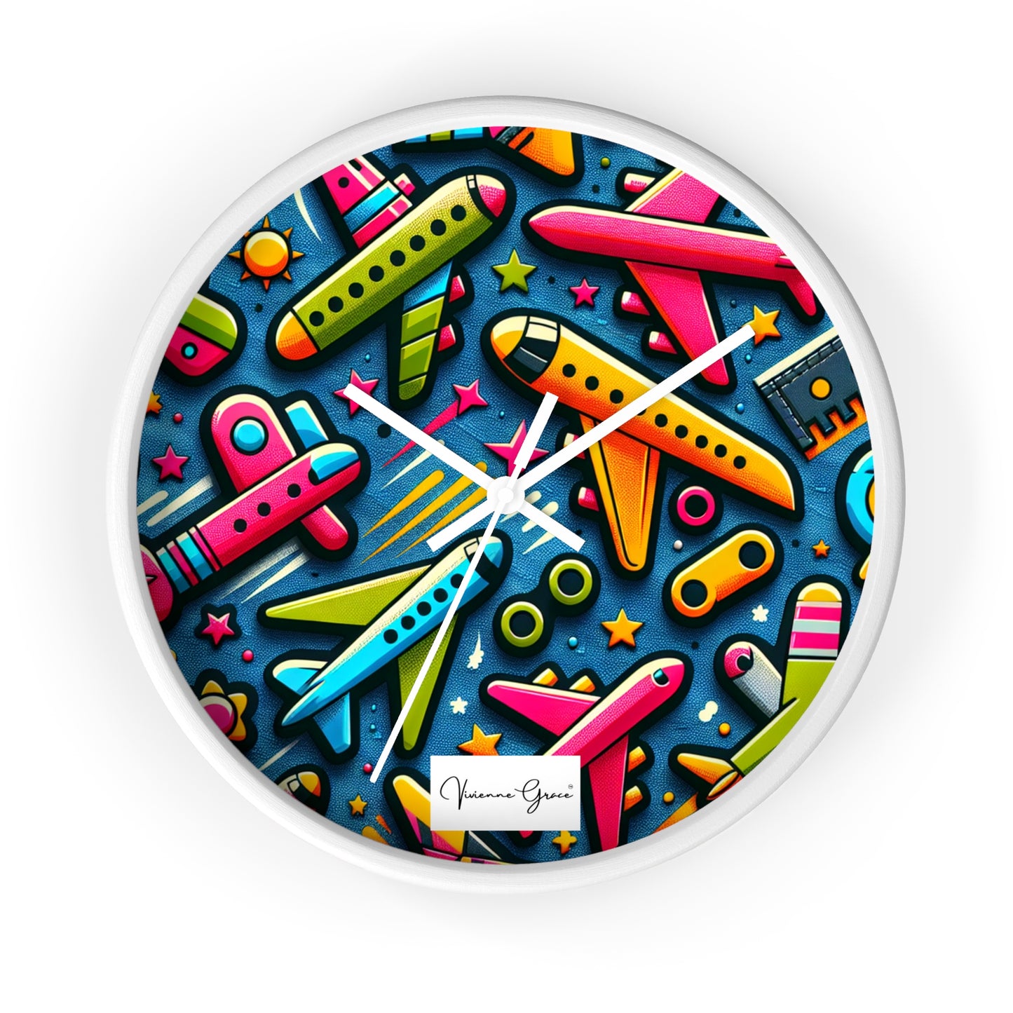 Wall Clock - AIRPLANES - Vivienne Grace