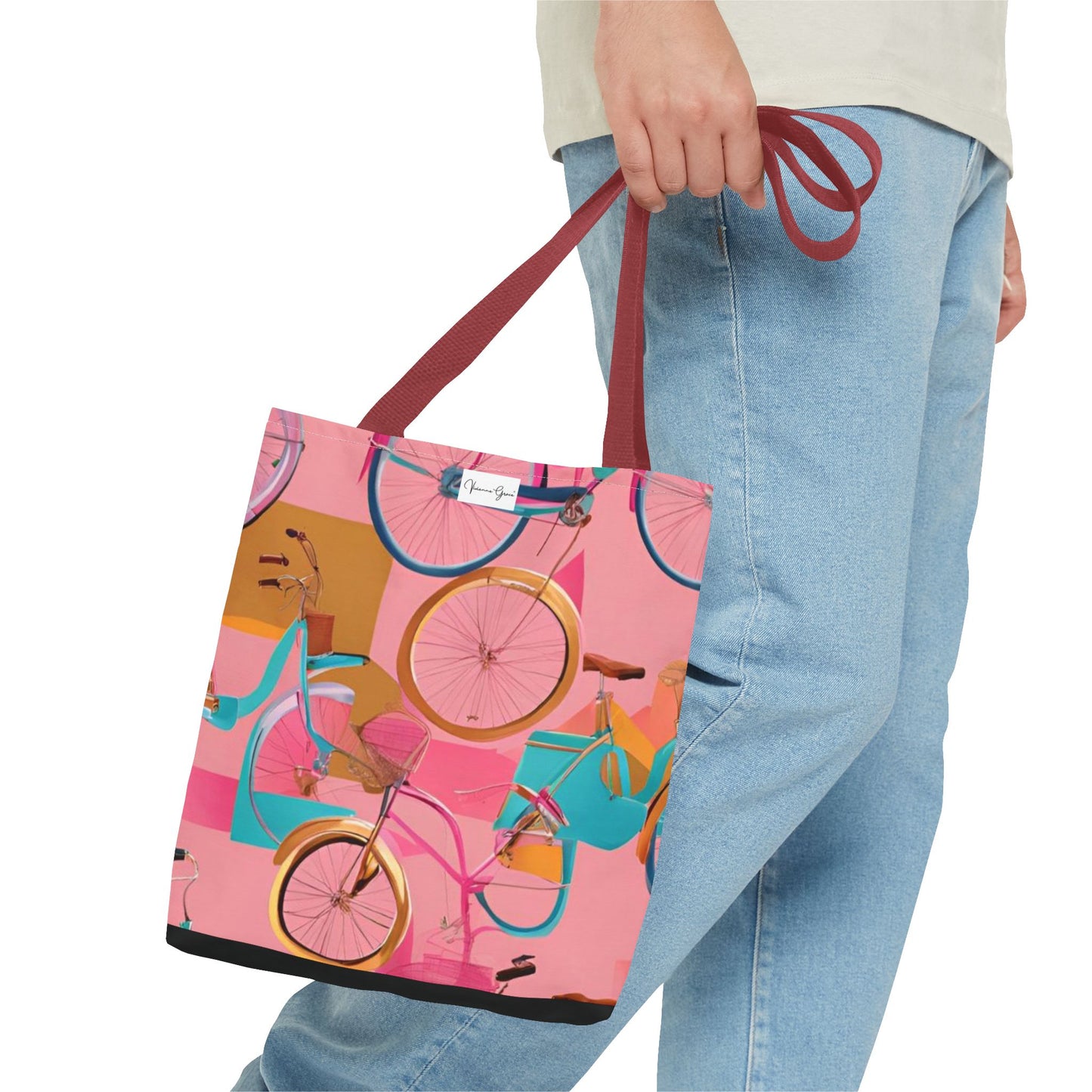 Tote Bag - Pink/Gold Bicycles - Vivienne Grace