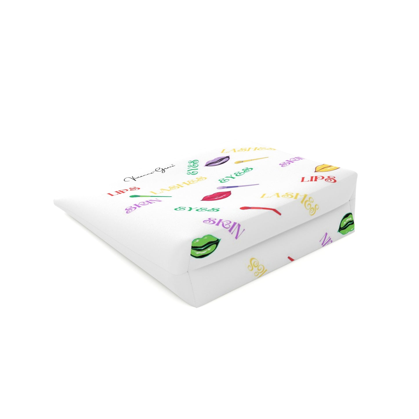 Cotton Cosmetic Bag - FUN (white) - Vivienne Grace