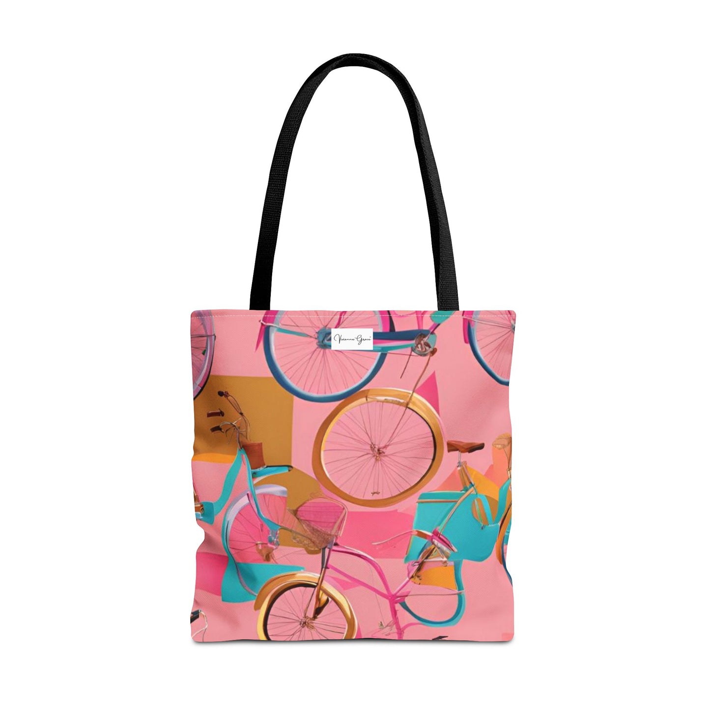 Tote Bag - Pink/Gold Bicycles - Vivienne Grace