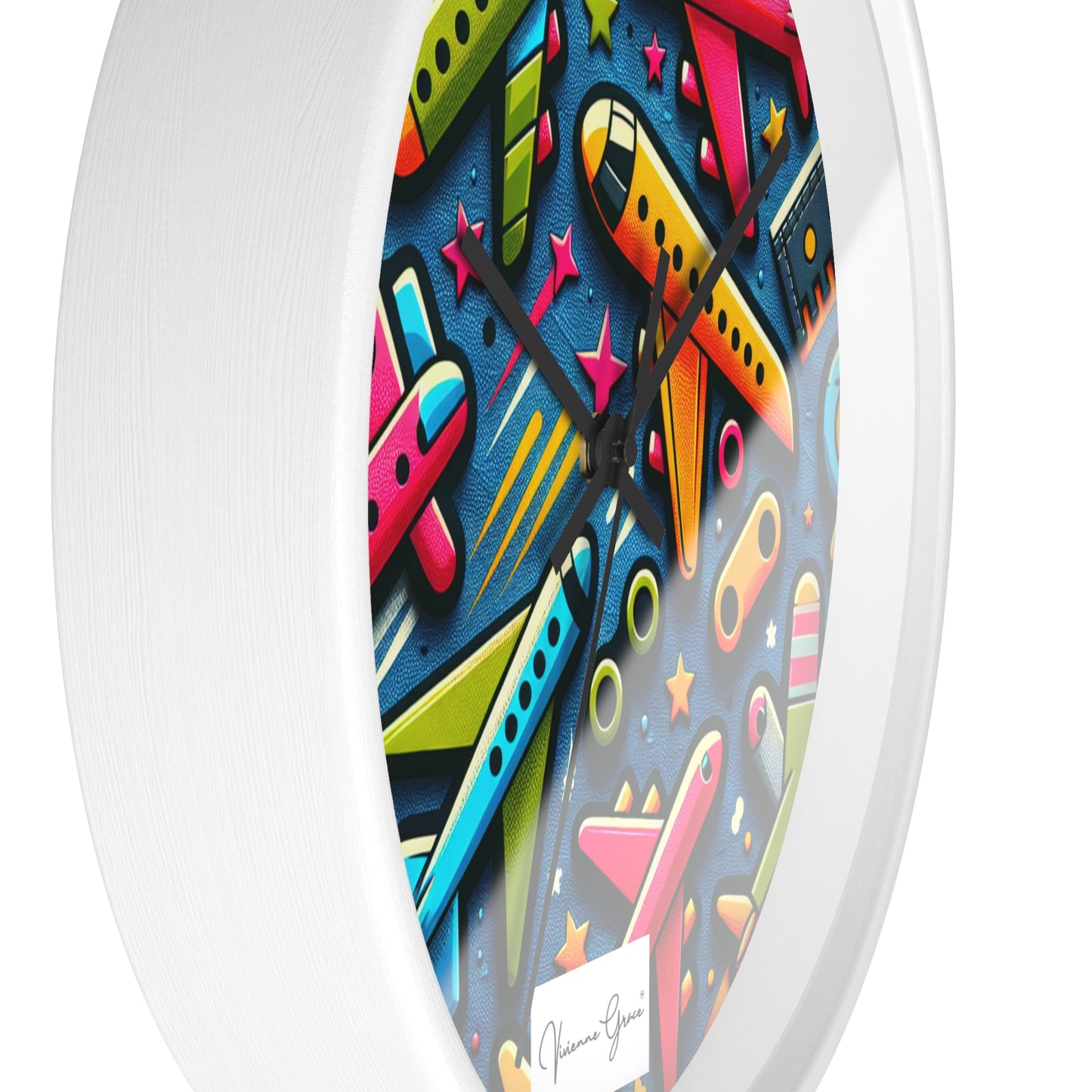 Wall Clock - AIRPLANES - Vivienne Grace