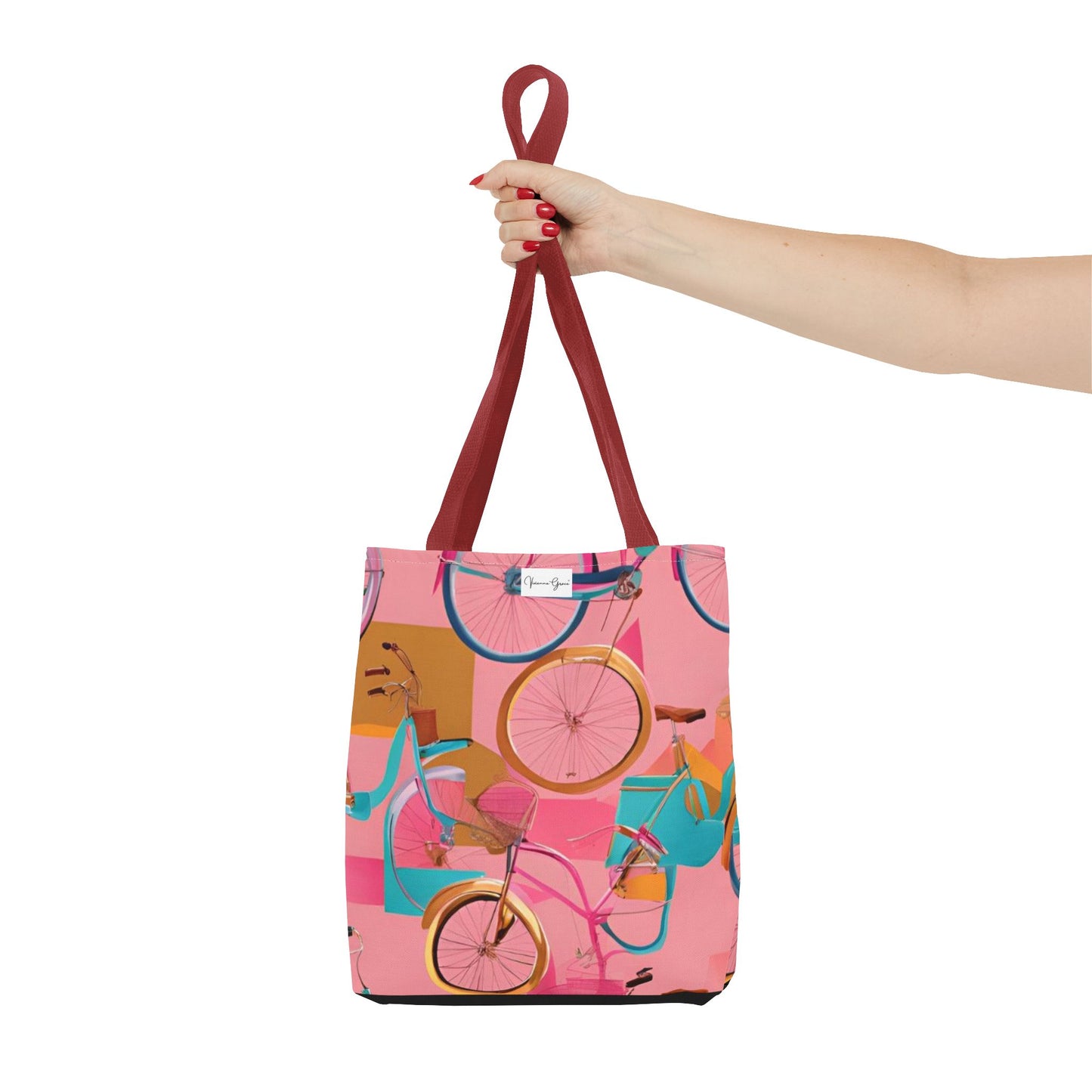 Tote Bag - Pink/Gold Bicycles - Vivienne Grace