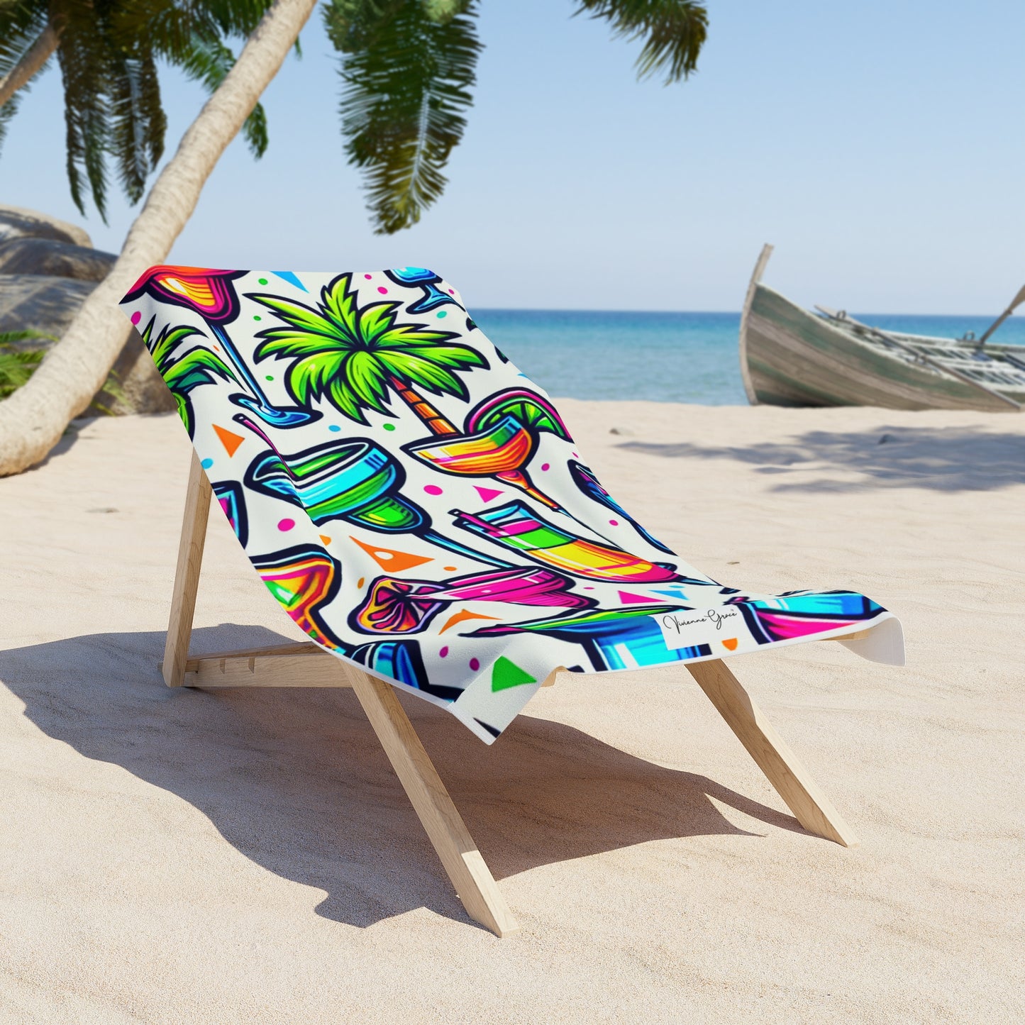 Luxurious Beach Towel - PARTY TIME - Vivienne Grace