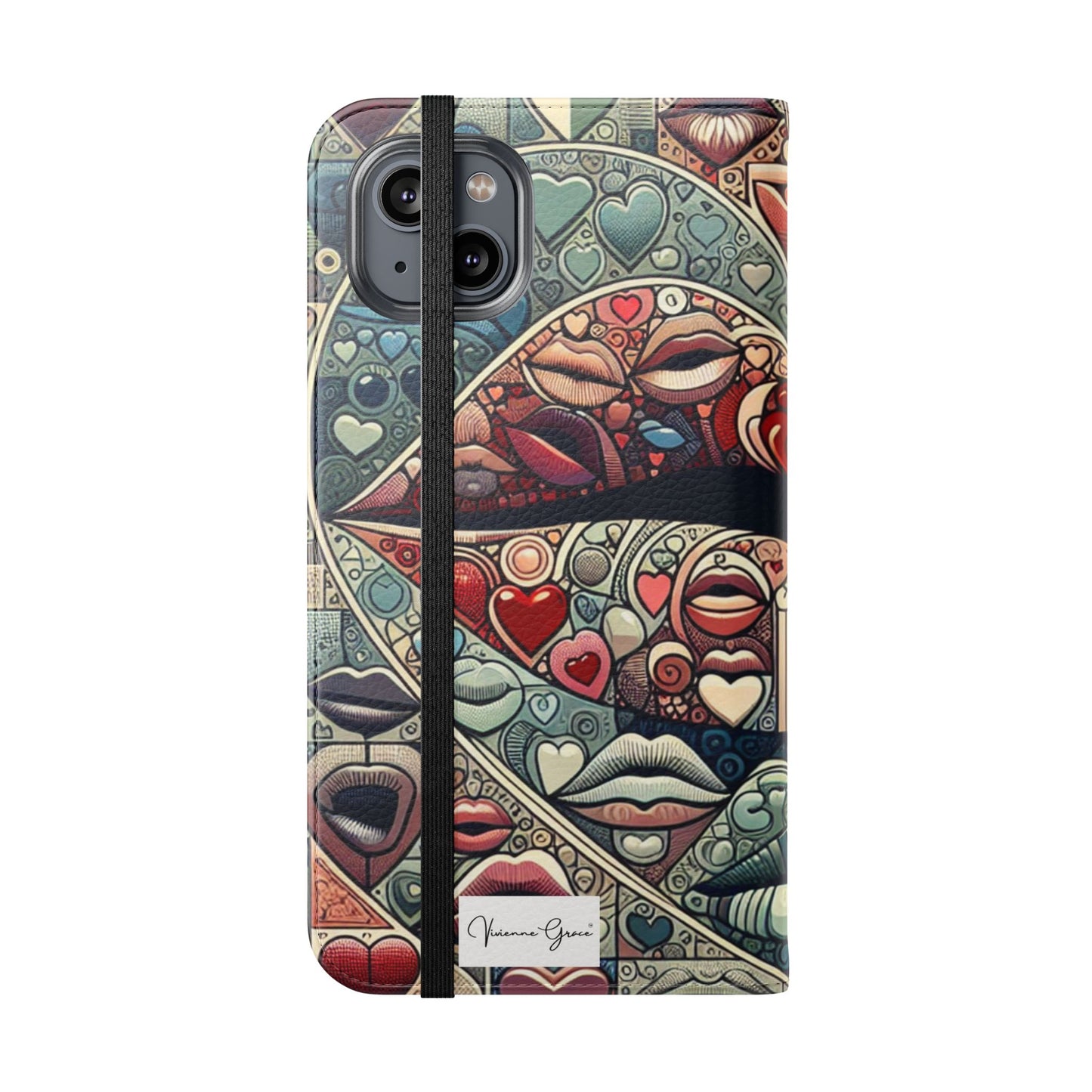 IPhone - Flip Case - BLUE LIPS - Vivienne Grace