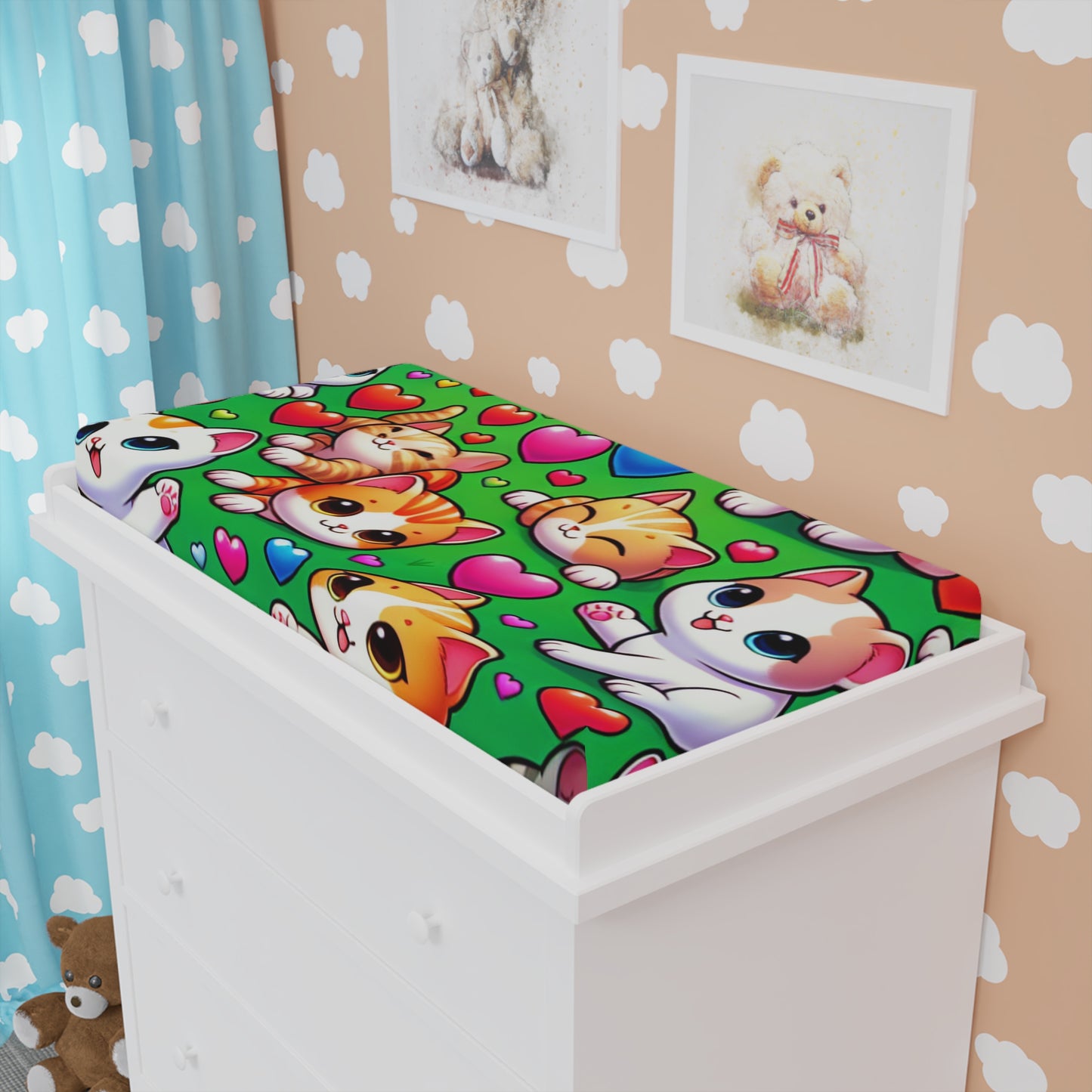 Baby Changing Pad - BRIGHT KITTENS - Vivienne Grace