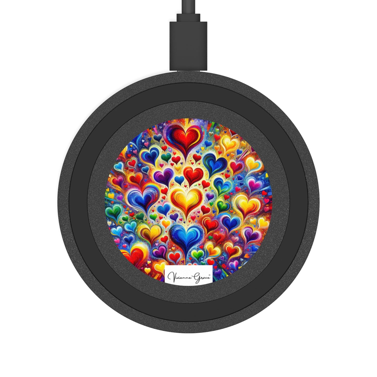 Quake Wireless Charging Pad - BRIGHT HEARTS - Vivienne Grace