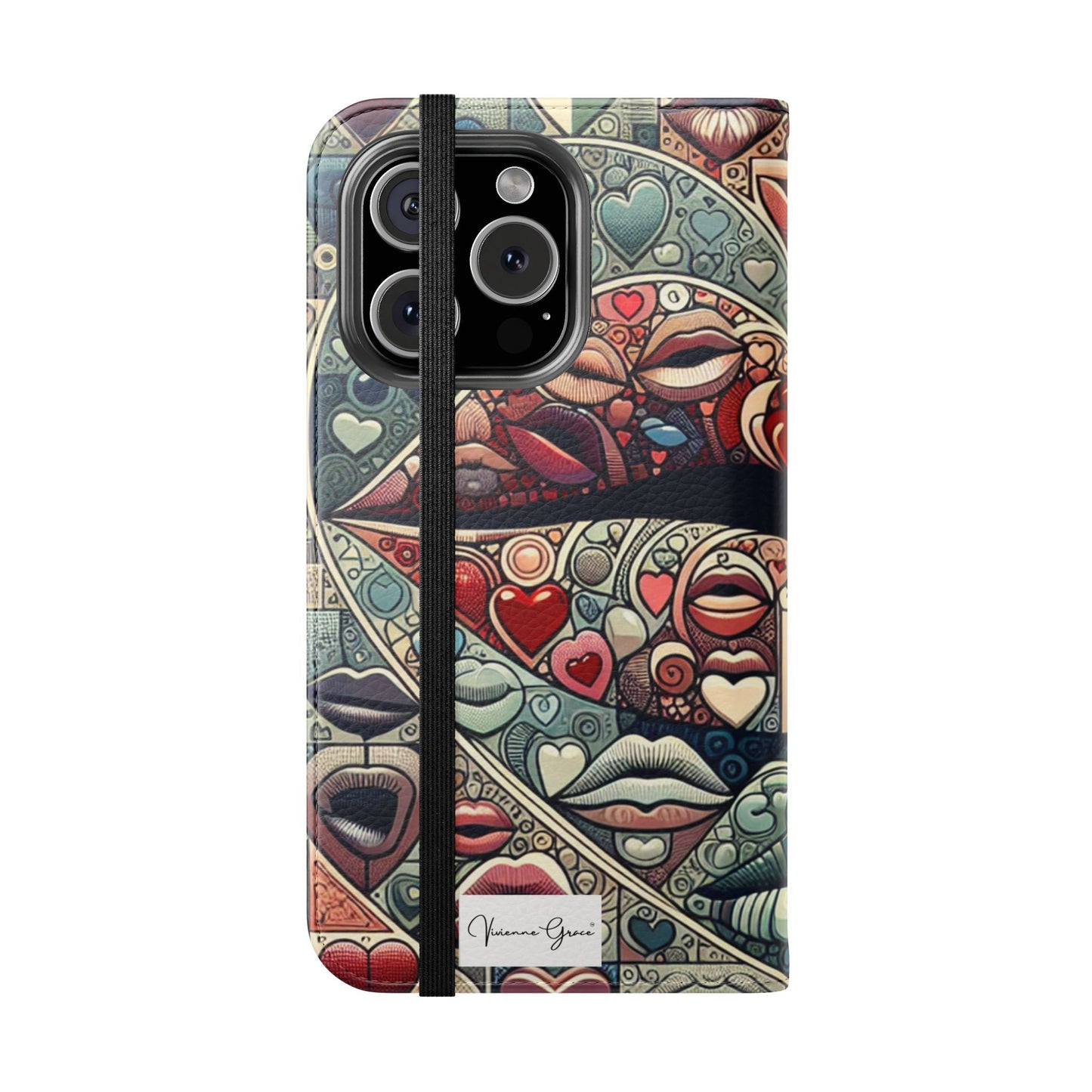 IPhone - Flip Case - BLUE LIPS - Vivienne Grace