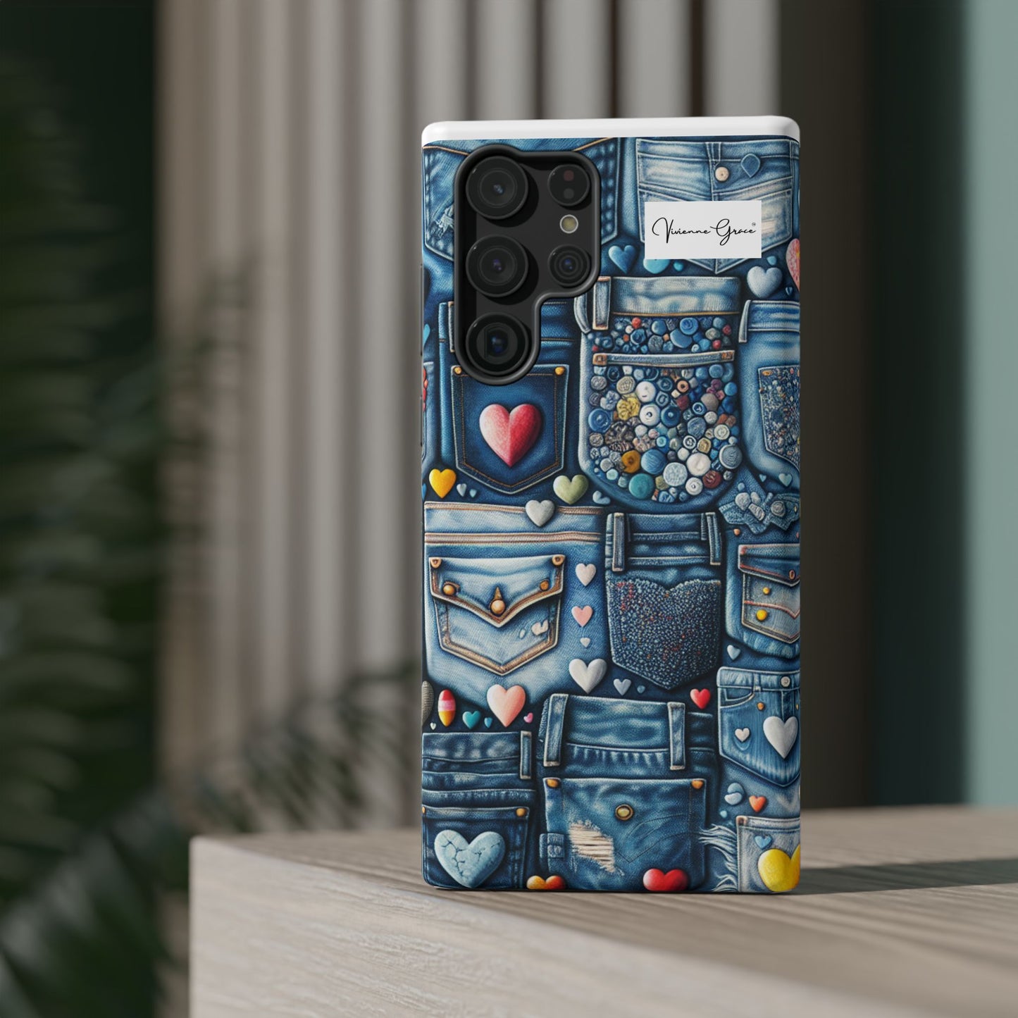 Samsung Galaxy -Impact-Resistant Case - BLUE JEANS - Vivienne Grace