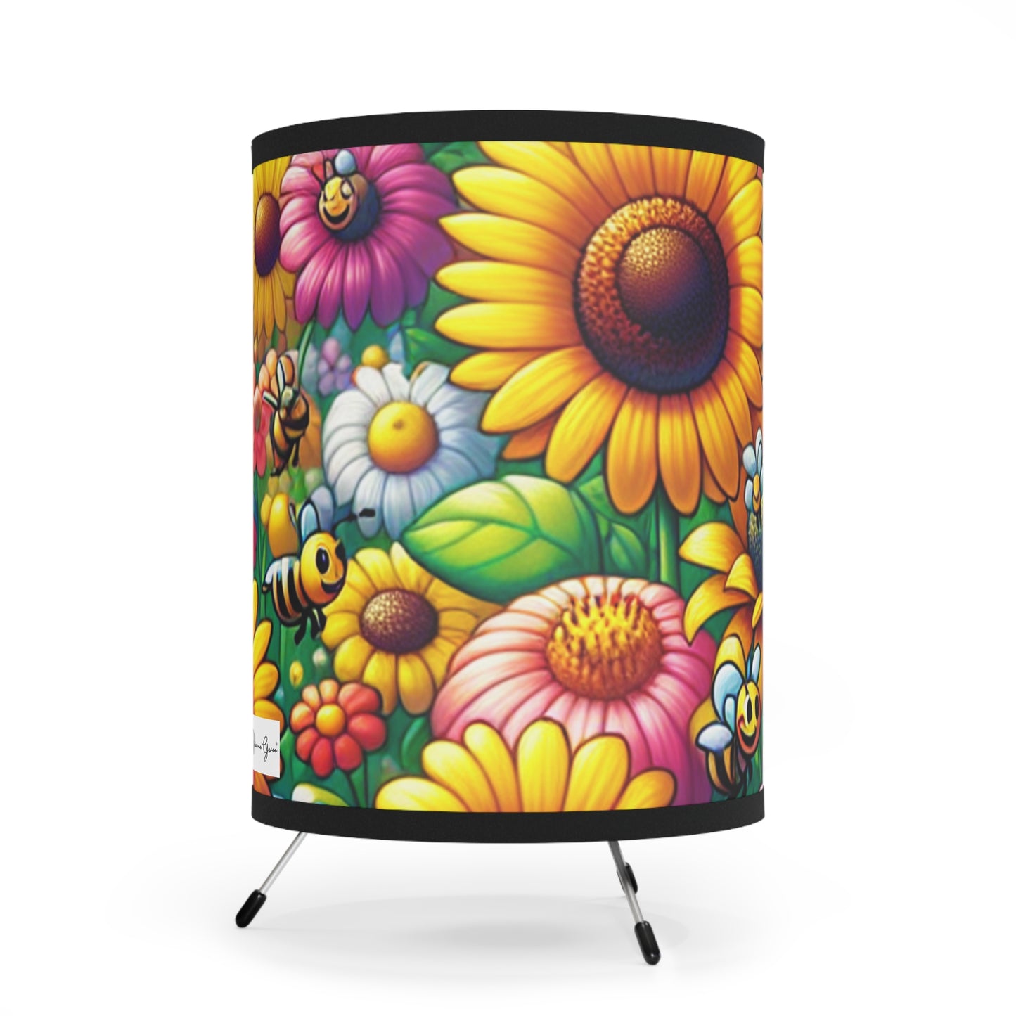 Tripod Lamp - SUNFLOWERS/BEES