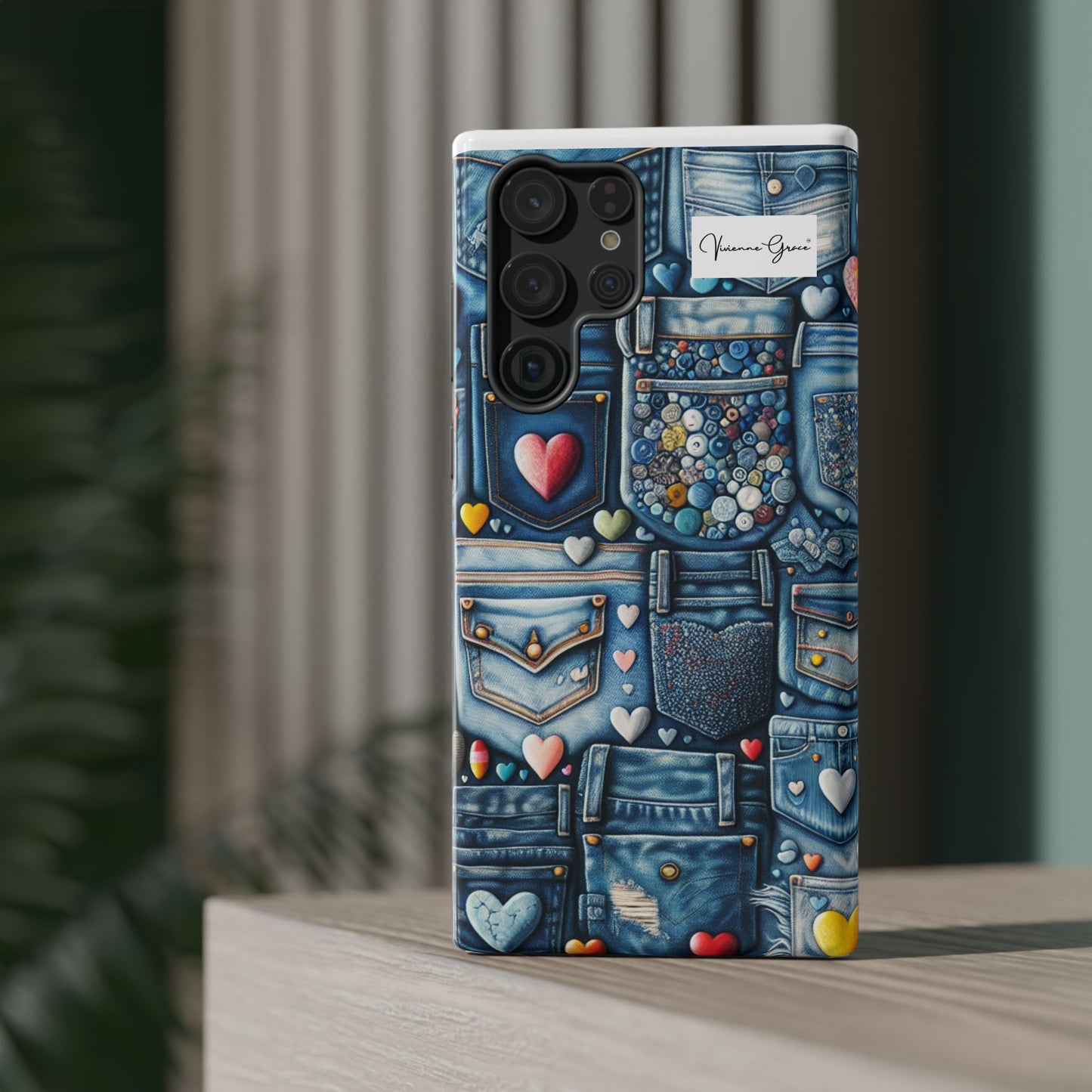 Samsung Galaxy -Impact-Resistant Case - BLUE JEANS - Vivienne Grace