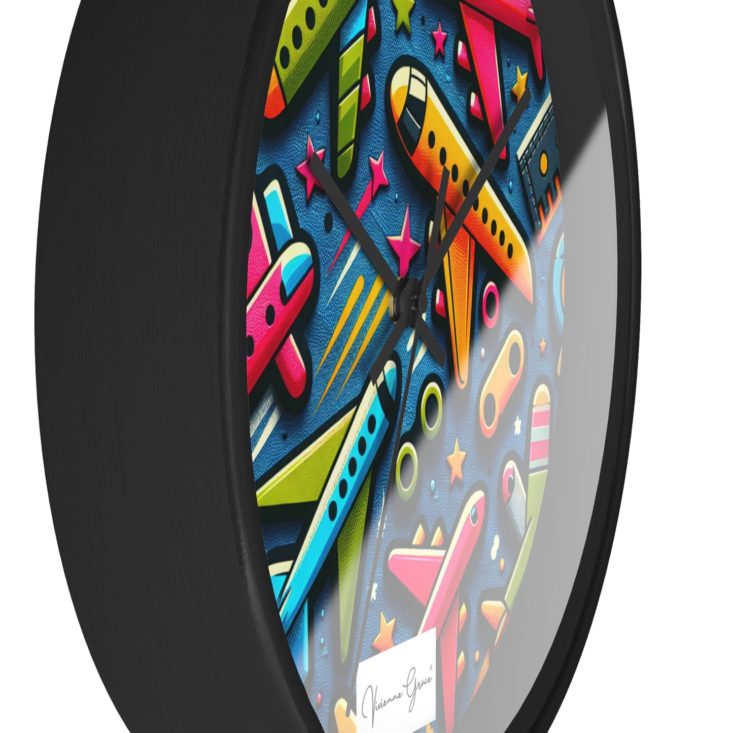 Wall Clock - AIRPLANES - Vivienne Grace