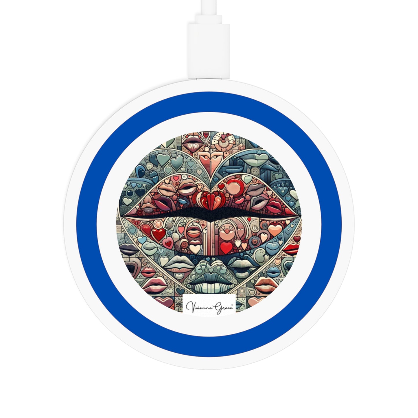 Quake Wireless Charging Pad - BLUE LIPS - Vivienne Grace