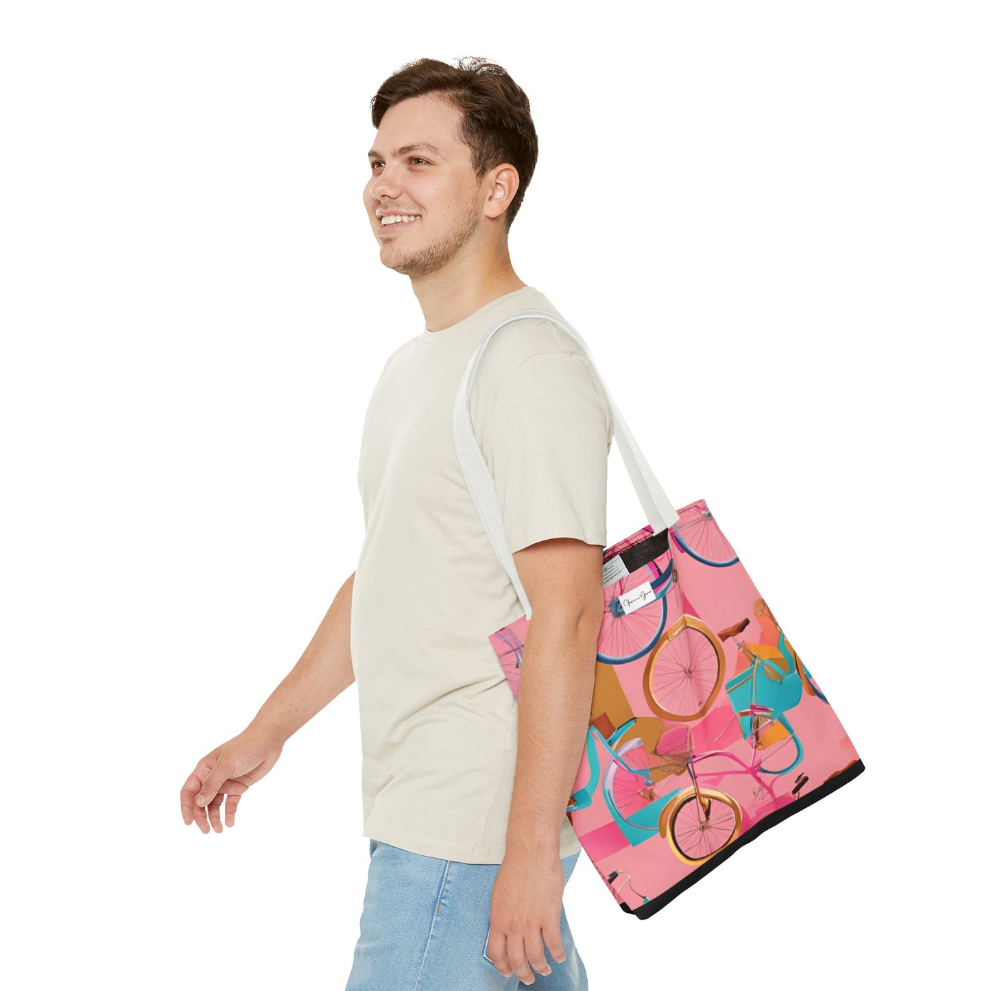 Tote Bag - Pink/Gold Bicycles - Vivienne Grace