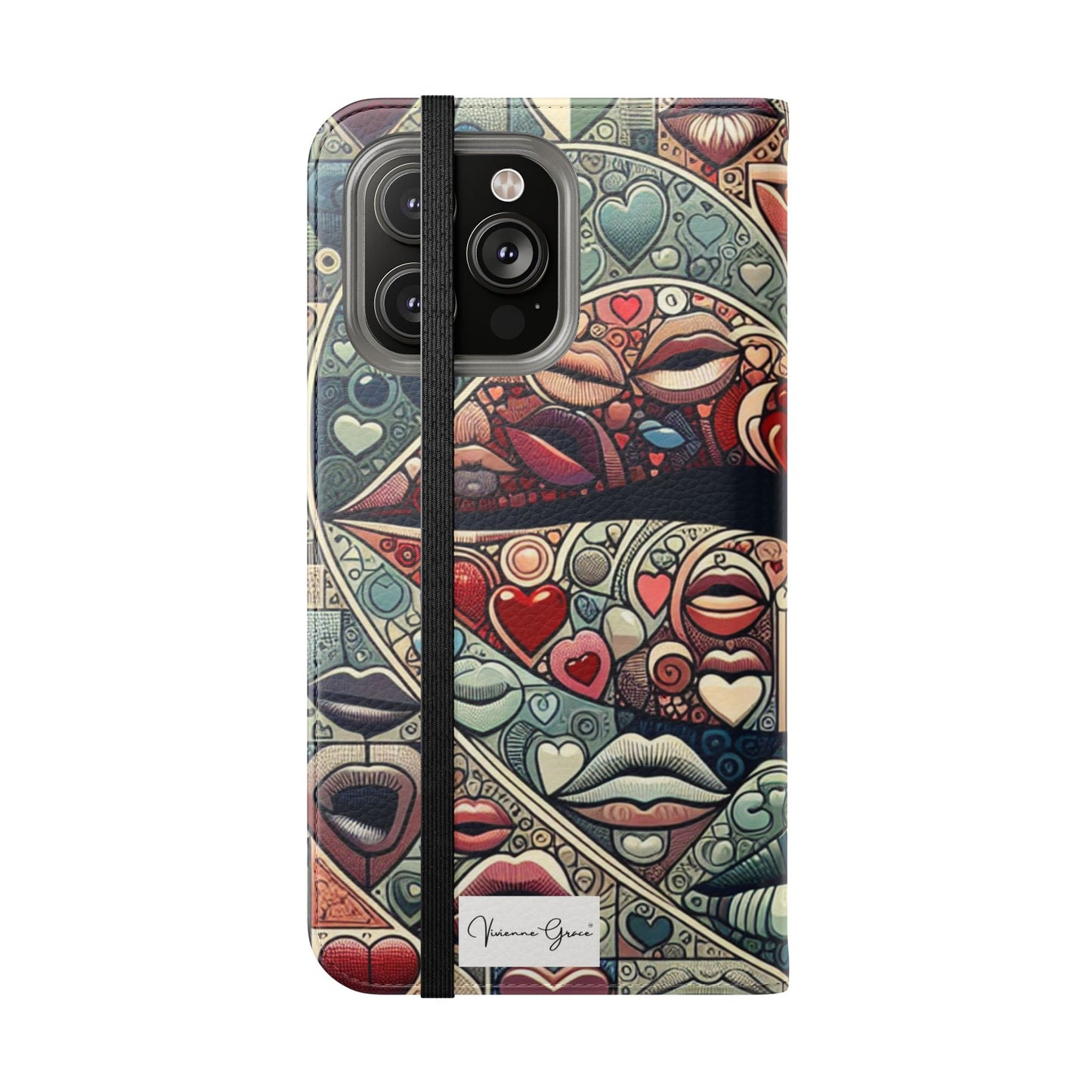 IPhone - Flip Case - BLUE LIPS - Vivienne Grace