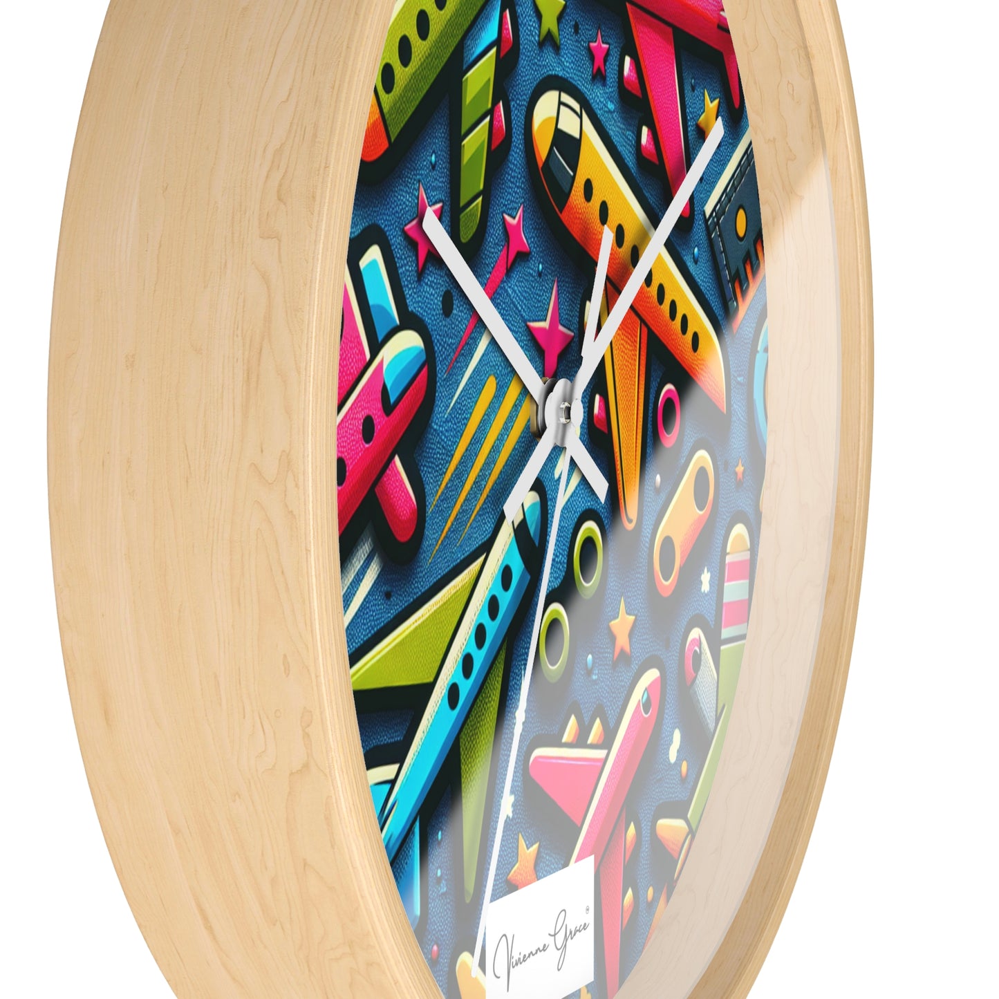 Wall Clock - AIRPLANES - Vivienne Grace