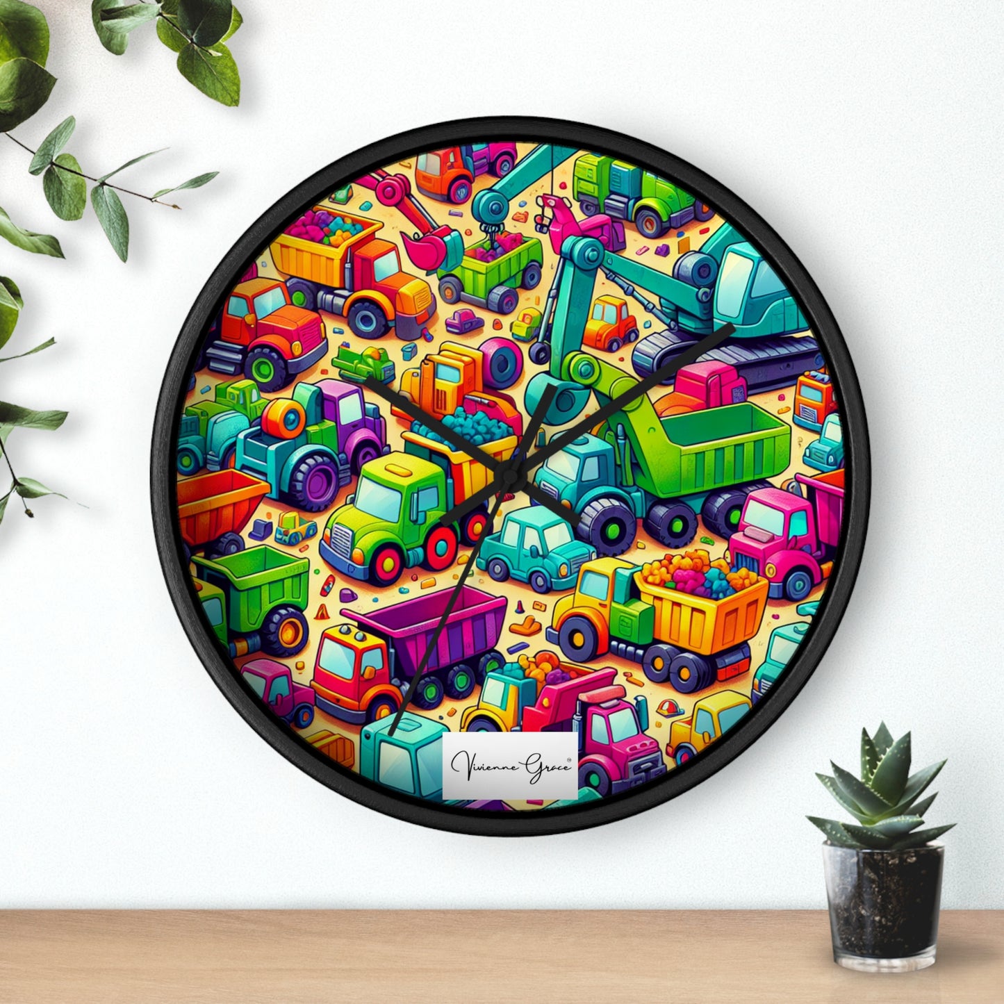 Wall Clock - HEAVY EQUIPMENT TOYS - Vivienne Grace