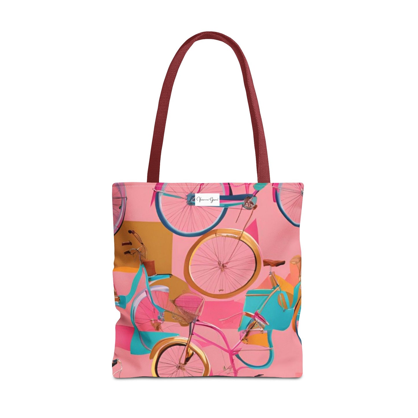 Tote Bag - Pink/Gold Bicycles - Vivienne Grace