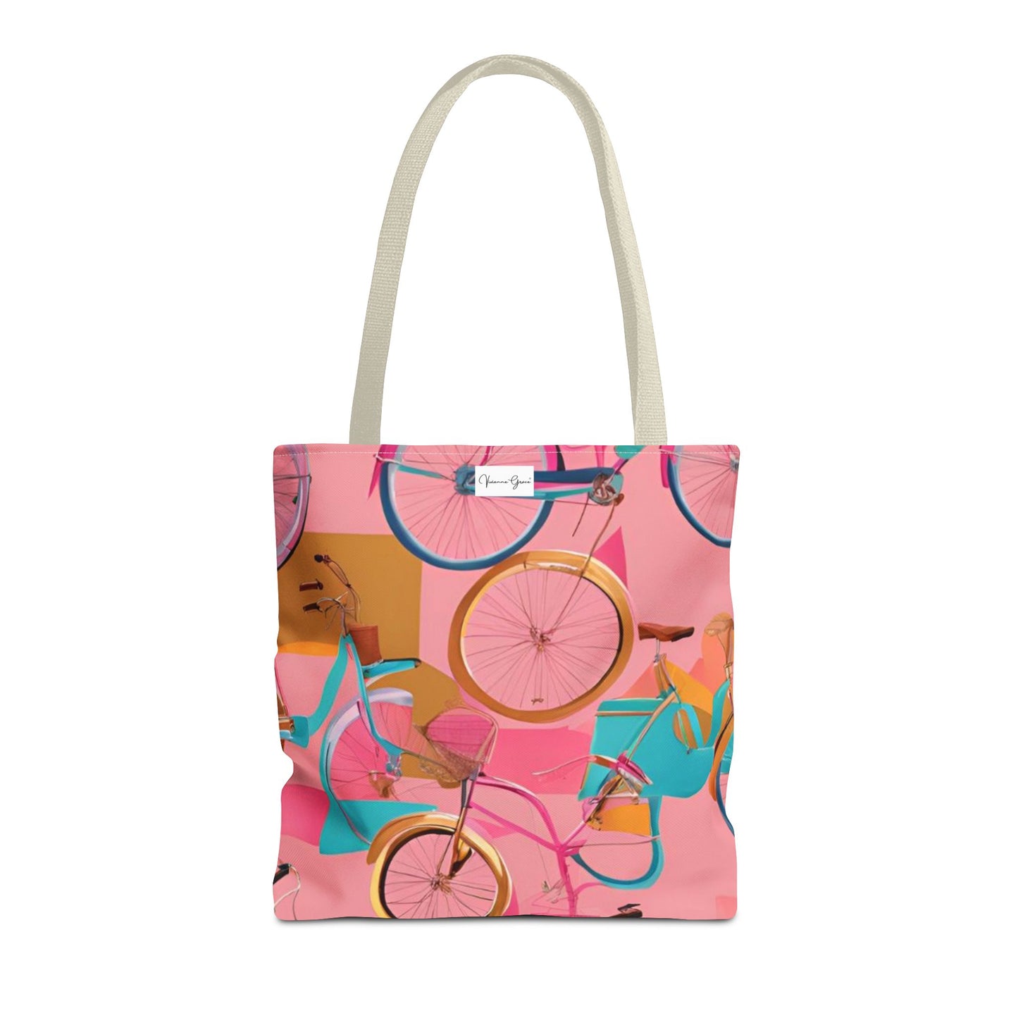 Tote Bag - Pink/Gold Bicycles - Vivienne Grace