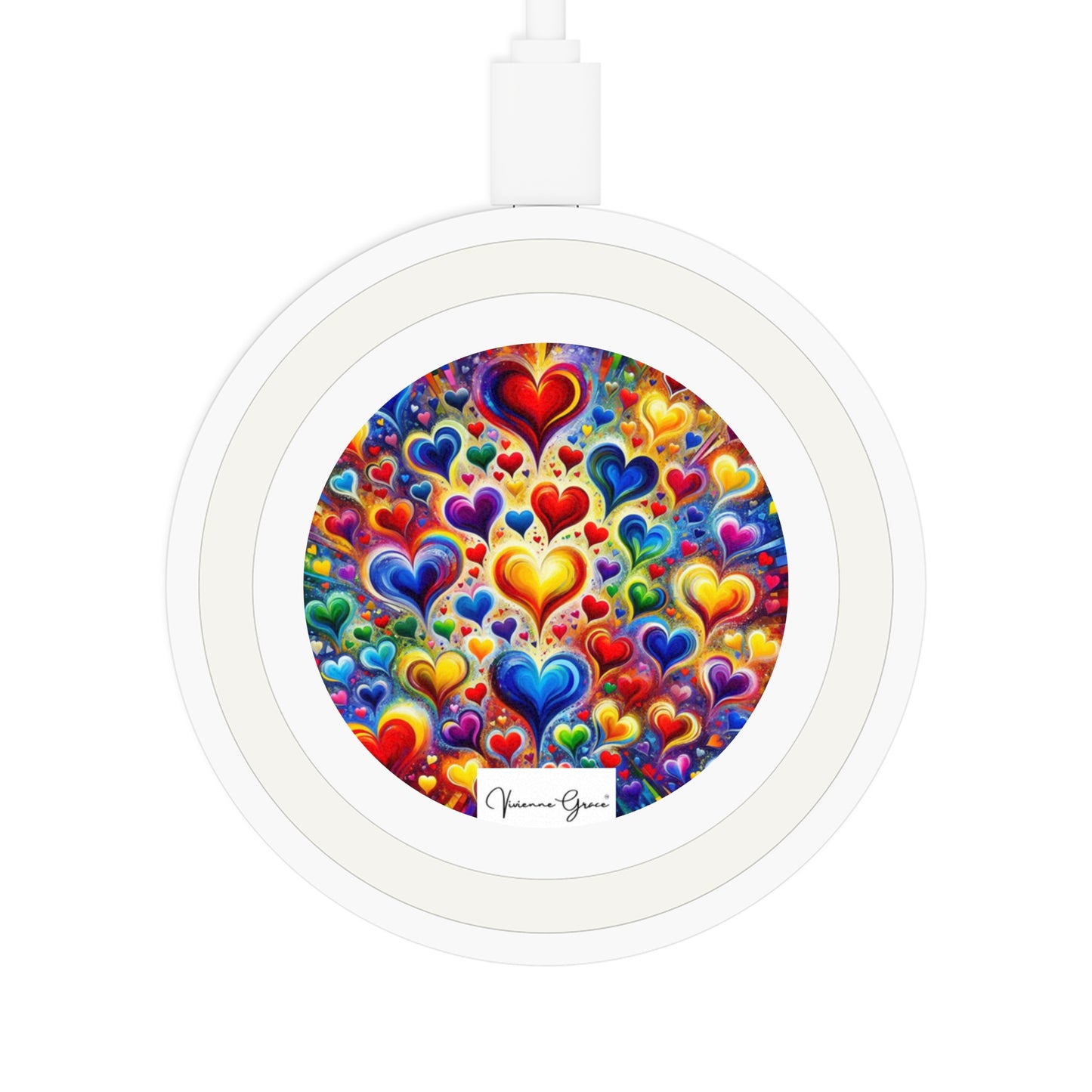 Quake Wireless Charging Pad - BRIGHT HEARTS - Vivienne Grace