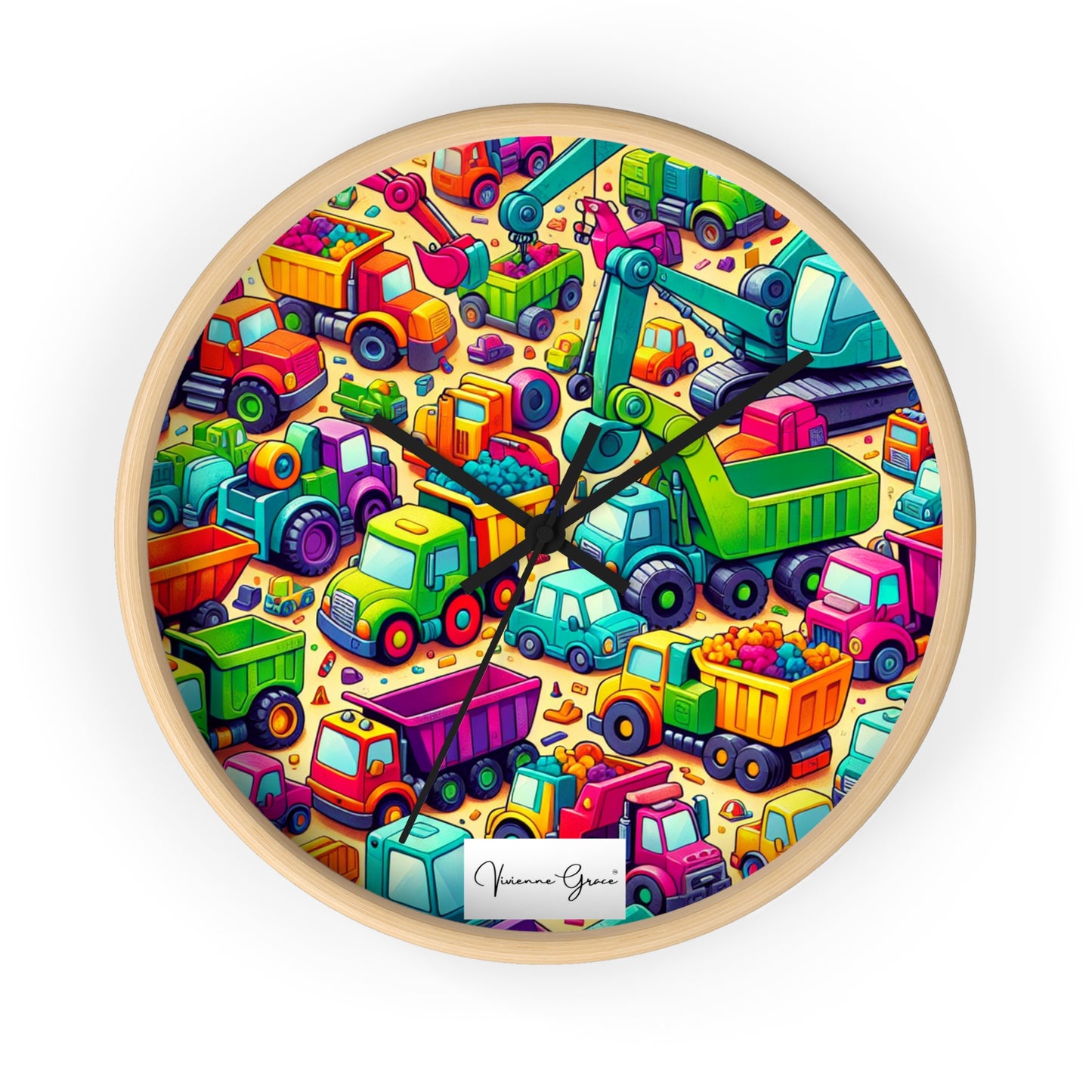 Wall Clock - HEAVY EQUIPMENT TOYS - Vivienne Grace