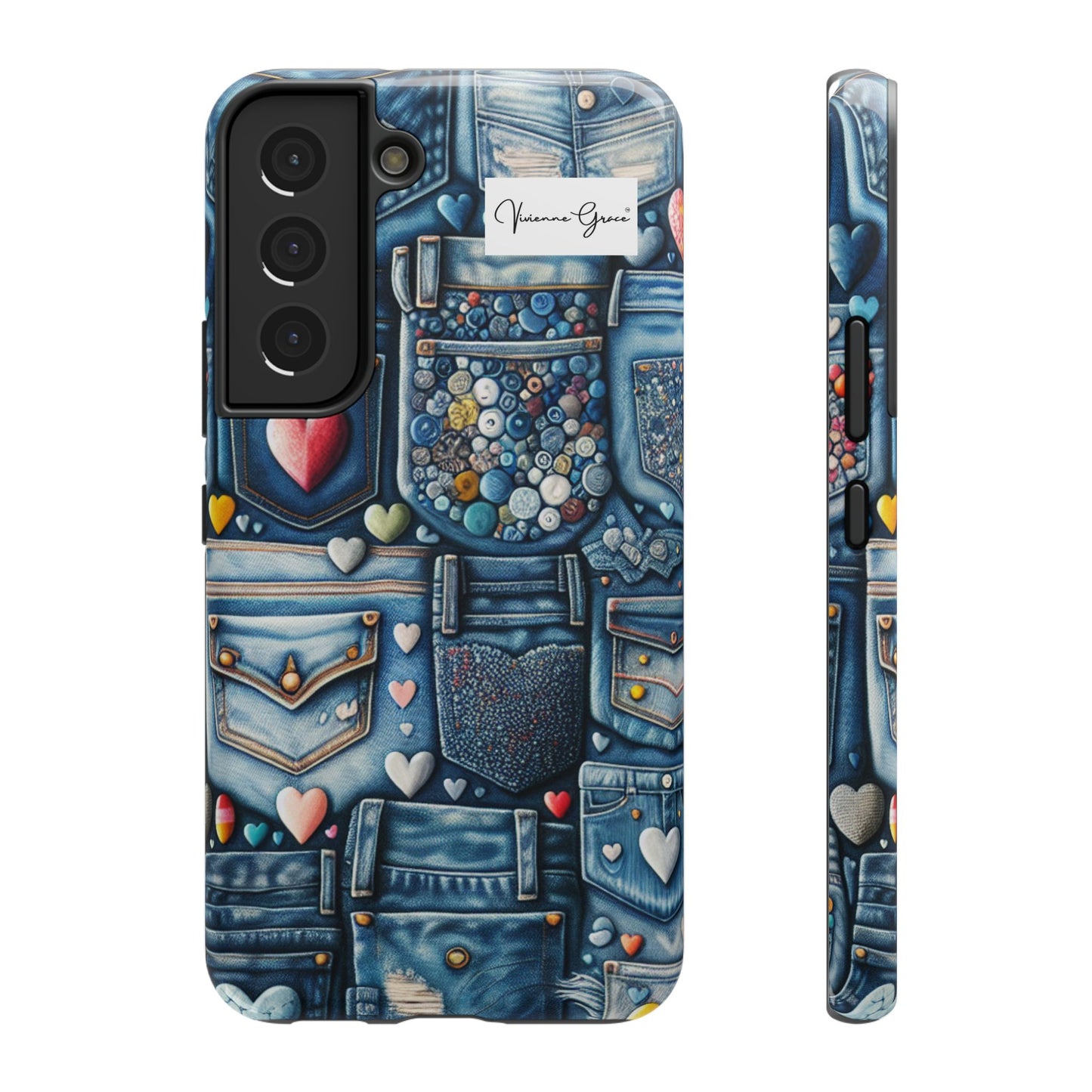 Samsung Galaxy -Impact-Resistant Case - BLUE JEANS - Vivienne Grace