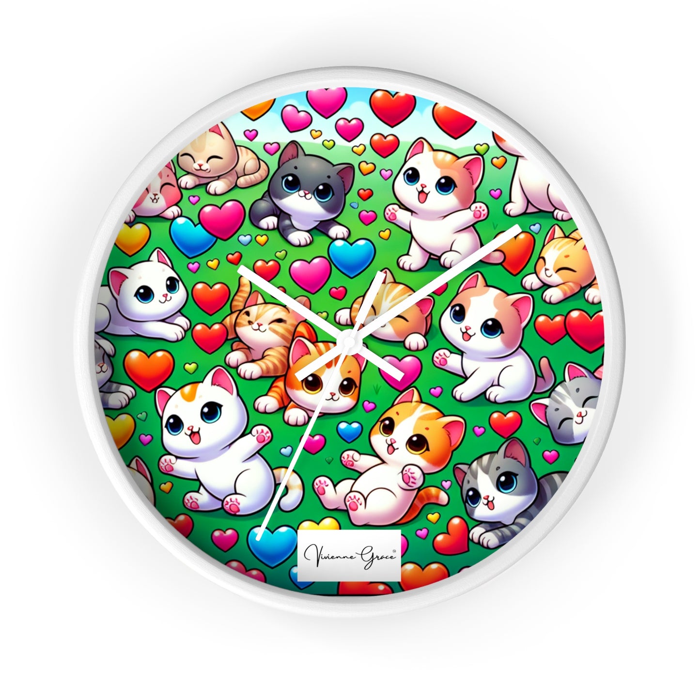 Wall Clock - BRIGHT KITTENS - Vivienne Grace