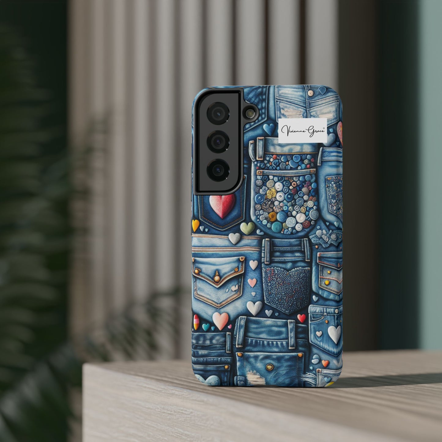 Samsung Galaxy -Impact-Resistant Case - BLUE JEANS - Vivienne Grace